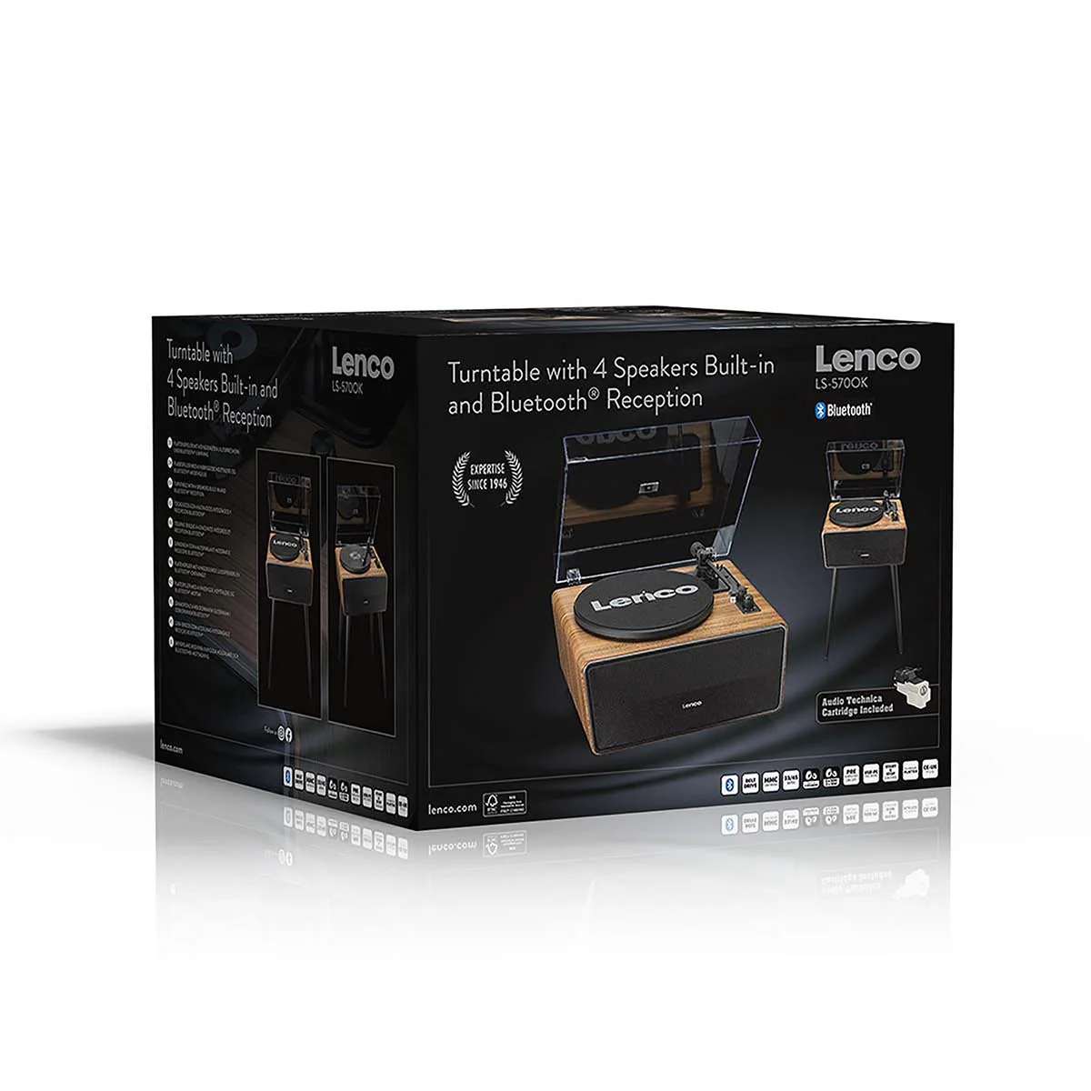 Lenco LS-570OK - Platine vinyle avec haut-parleurs intégrés et Bluetooth® - Platine vinyle sur pieds - Chêne - Image 24