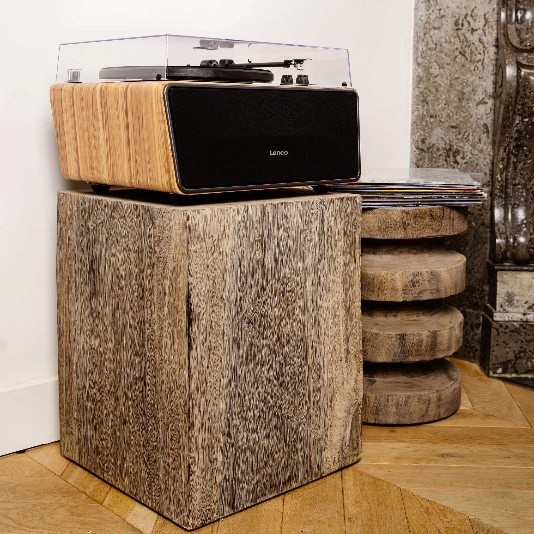 Lenco LS-570OK - Platine vinyle avec haut-parleurs intégrés et Bluetooth® - Platine vinyle sur pieds - Chêne - Image 31