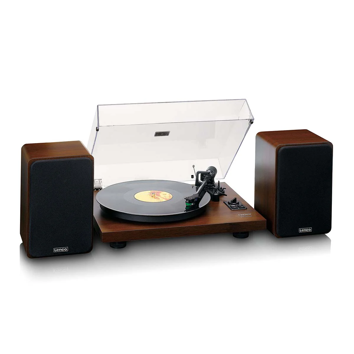 Lenco LS-600WA -Tourne-disque avec amplificateur intégré et Bluetooth® plus 2 haut-parleurs externes - Noyer - Image 13