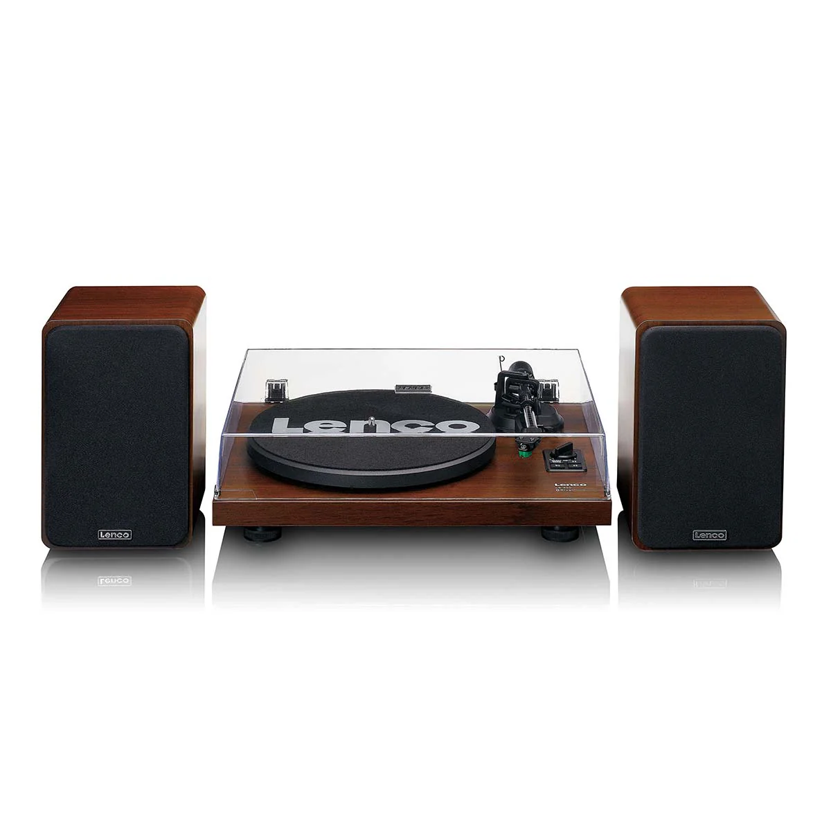 Lenco LS-600WA -Tourne-disque avec amplificateur intégré et Bluetooth® plus 2 haut-parleurs externes - Noyer - Image 3