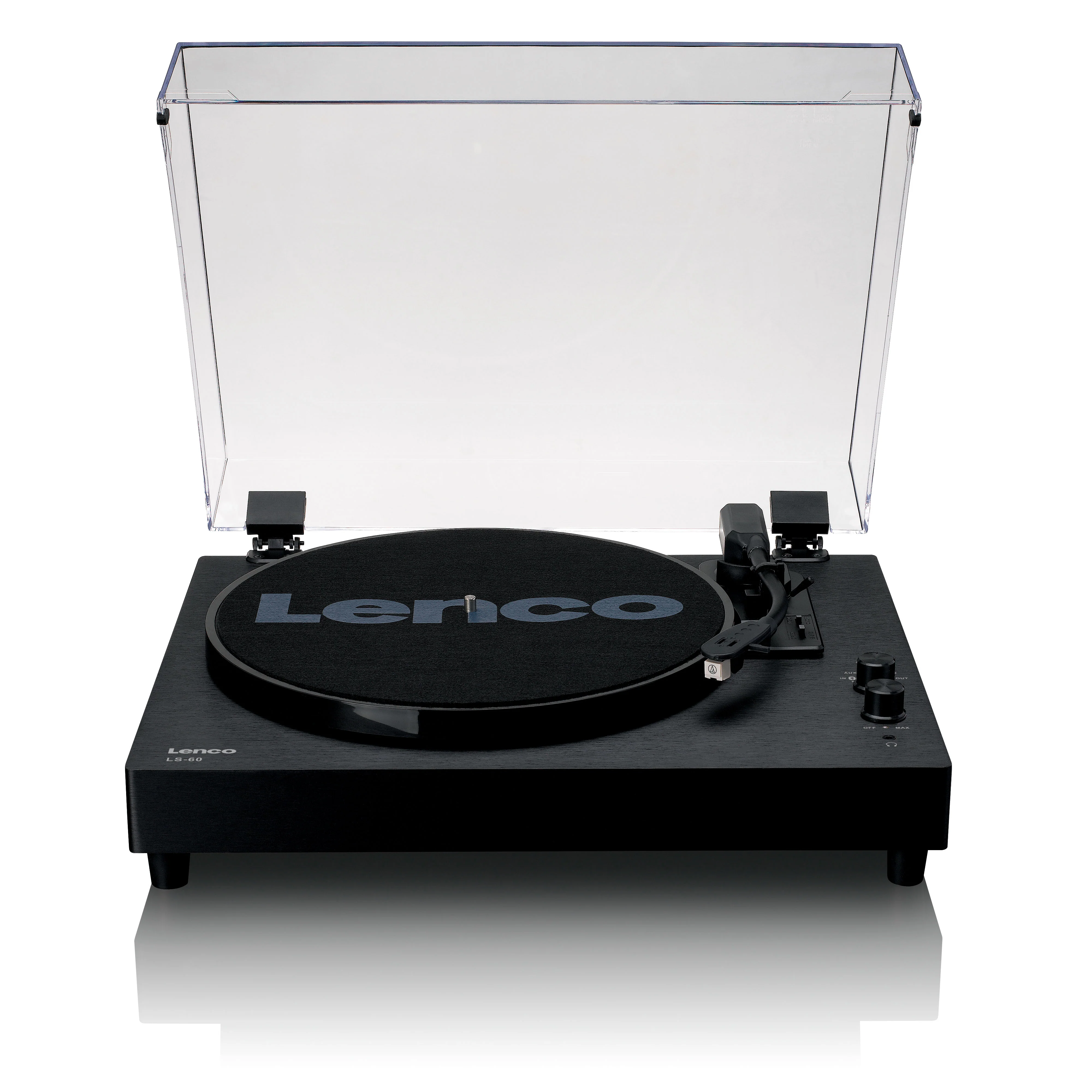 Lenco LS-60BK - Platine vinyle en bois avec Bluetooth et haut-parleurs intégrés - Noir