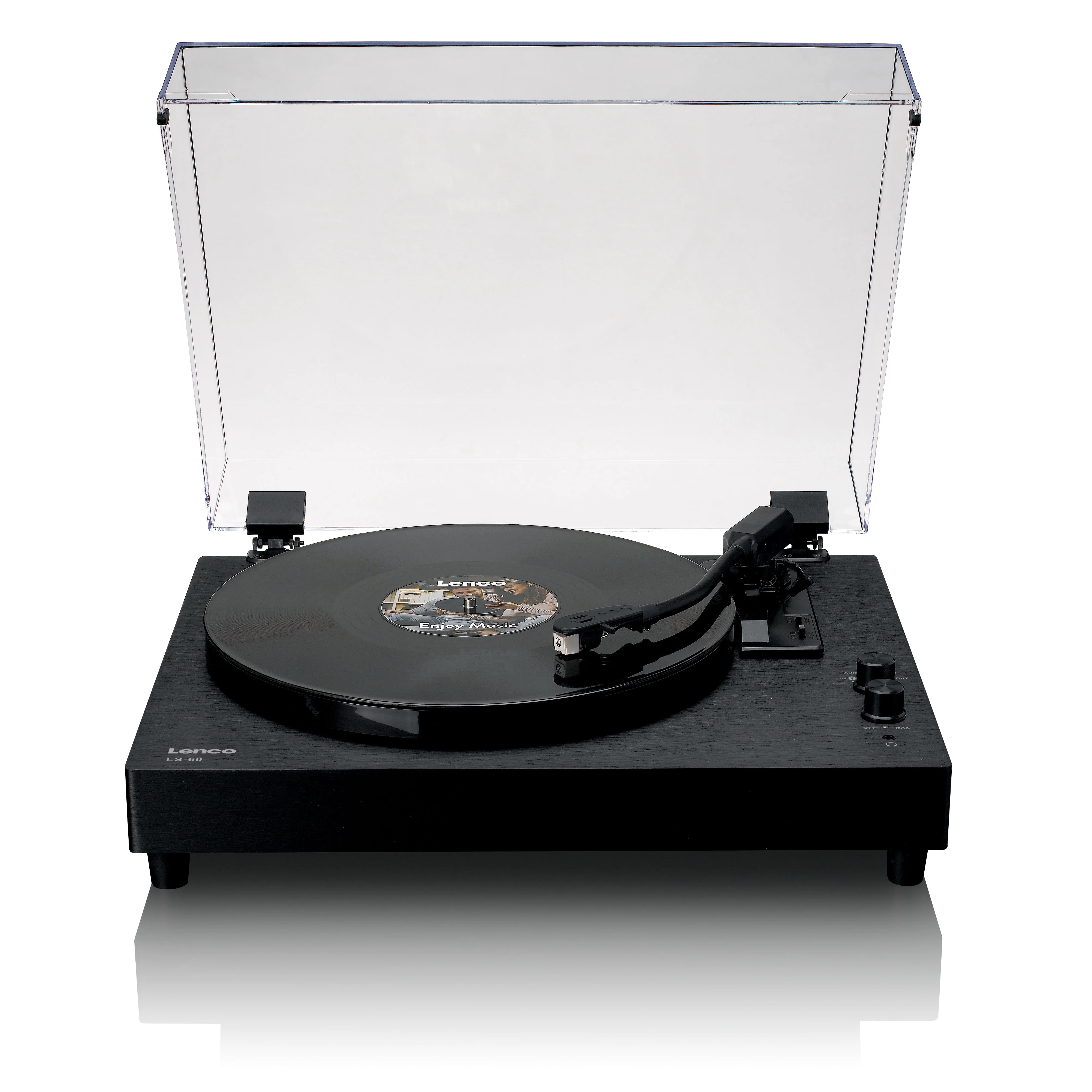 Lenco LS-60BK - Platine vinyle en bois avec Bluetooth et haut-parleurs intégrés - Noir - Image 2
