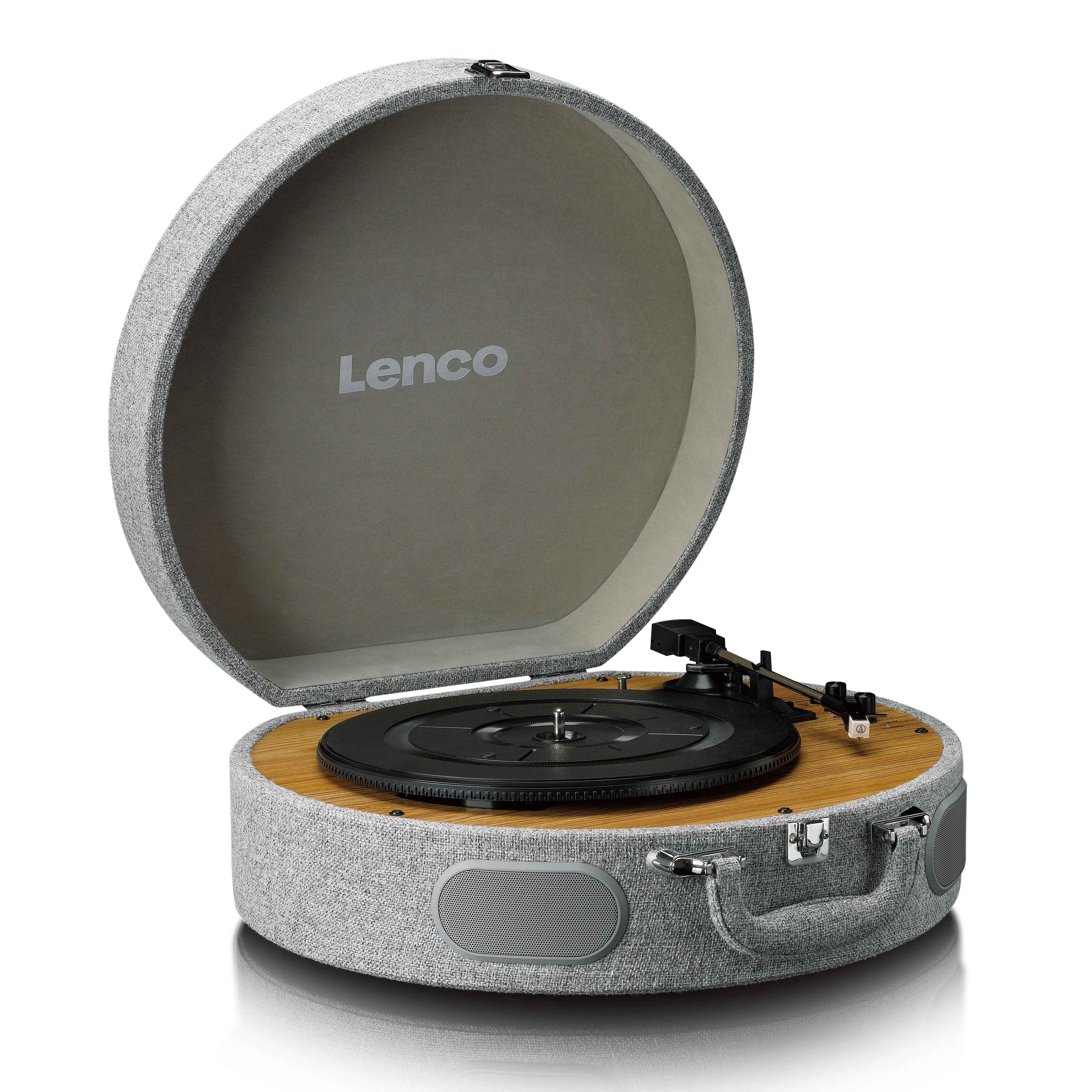 Lenco LS-66GY - Platine vinyle rétro en bois avec haut-parleurs intégrés, Bluetooth® et cellule AT3600L - Gris - Image 8