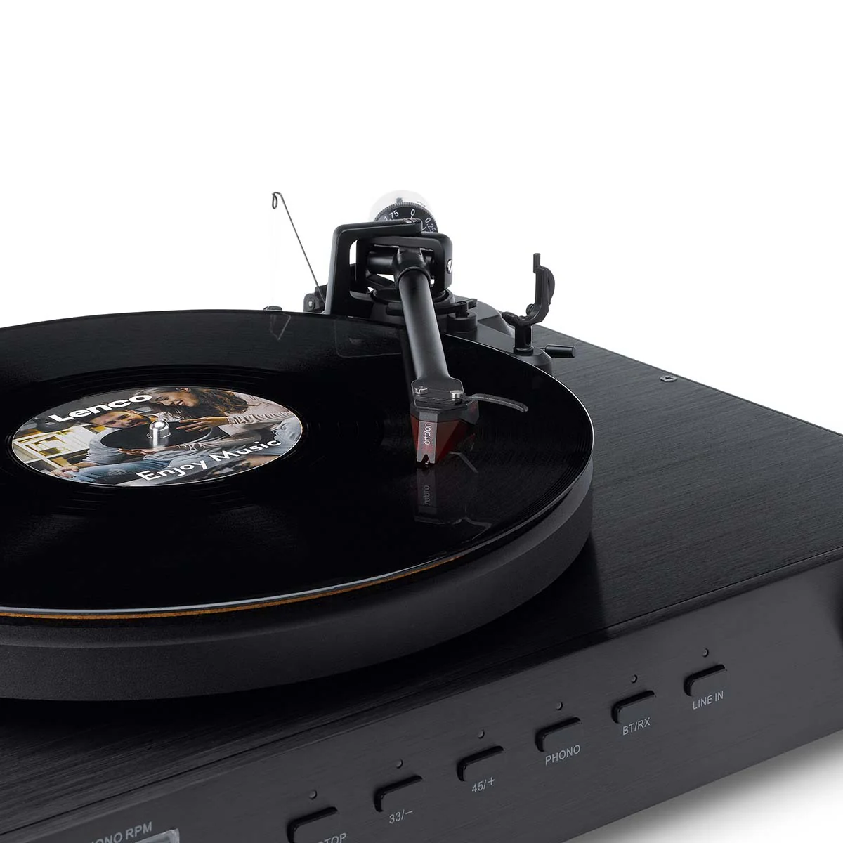 Lenco LS-700BK - Platine vinyle HiFi haute puissance avec enceintes, Bluetooth® et Ortofon 2M Red - Amplificateur stéréo intégré de 2 x 100 W RMS - Noir - Image 14