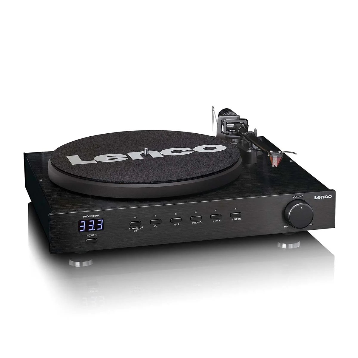 Lenco LS-700BK - Platine vinyle HiFi haute puissance avec enceintes, Bluetooth® et Ortofon 2M Red - Amplificateur stéréo intégré de 2 x 100 W RMS - Noir - Image 17