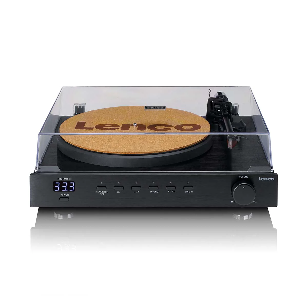 Lenco LS-700BK - Platine vinyle HiFi haute puissance avec enceintes, Bluetooth® et Ortofon 2M Red - Amplificateur stéréo intégré de 2 x 100 W RMS - Noir - Image 2