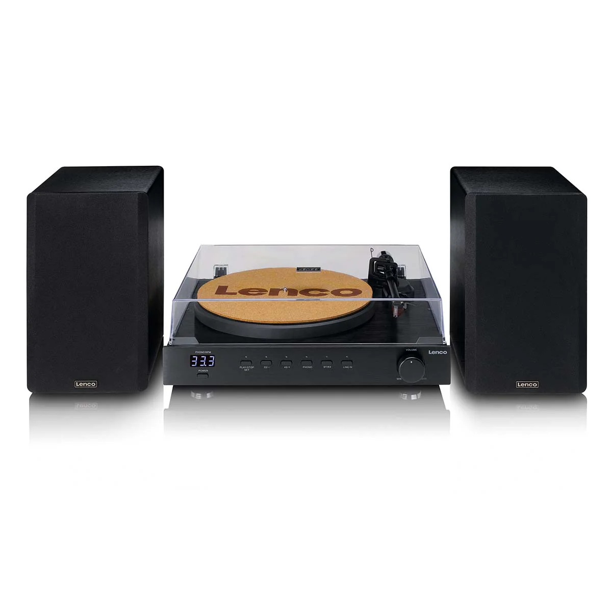 Lenco LS-700BK - Platine vinyle HiFi haute puissance avec enceintes, Bluetooth® et Ortofon 2M Red - Amplificateur stéréo intégré de 2 x 100 W RMS - Noir - Image 3