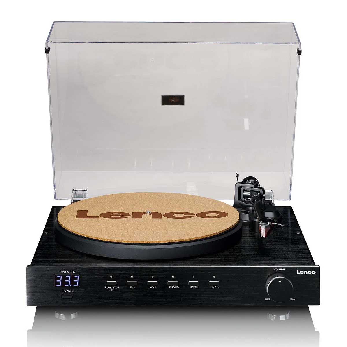 Lenco LS-700BK - Platine vinyle HiFi haute puissance avec enceintes, Bluetooth® et Ortofon 2M Red - Amplificateur stéréo intégré de 2 x 100 W RMS - Noir - Image 5