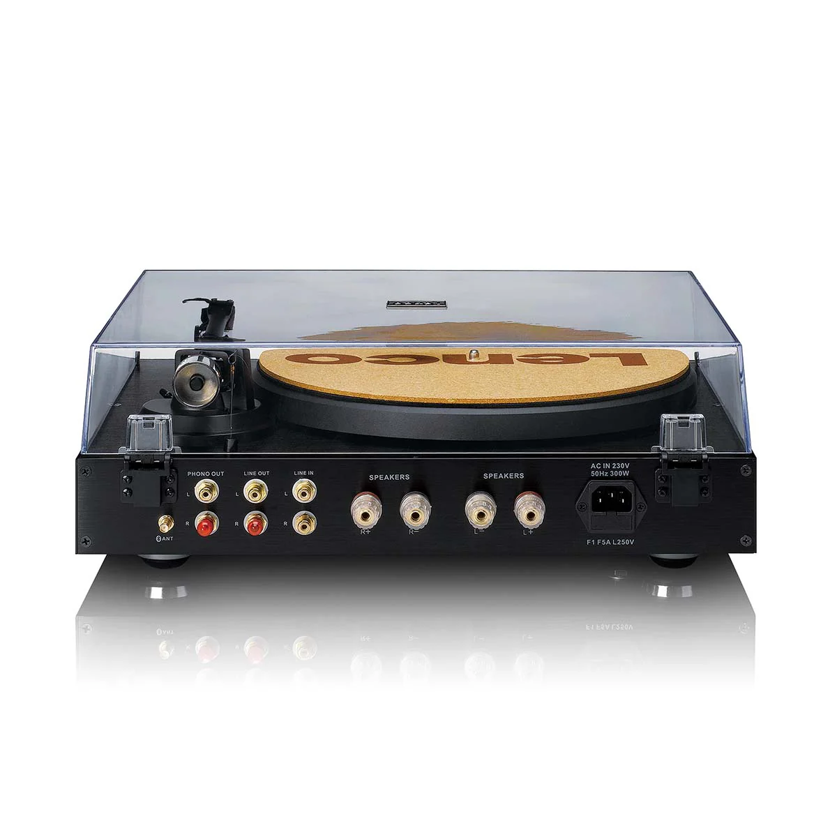 Lenco LS-700BK - Platine vinyle HiFi haute puissance avec enceintes, Bluetooth® et Ortofon 2M Red - Amplificateur stéréo intégré de 2 x 100 W RMS - Noir - Image 7