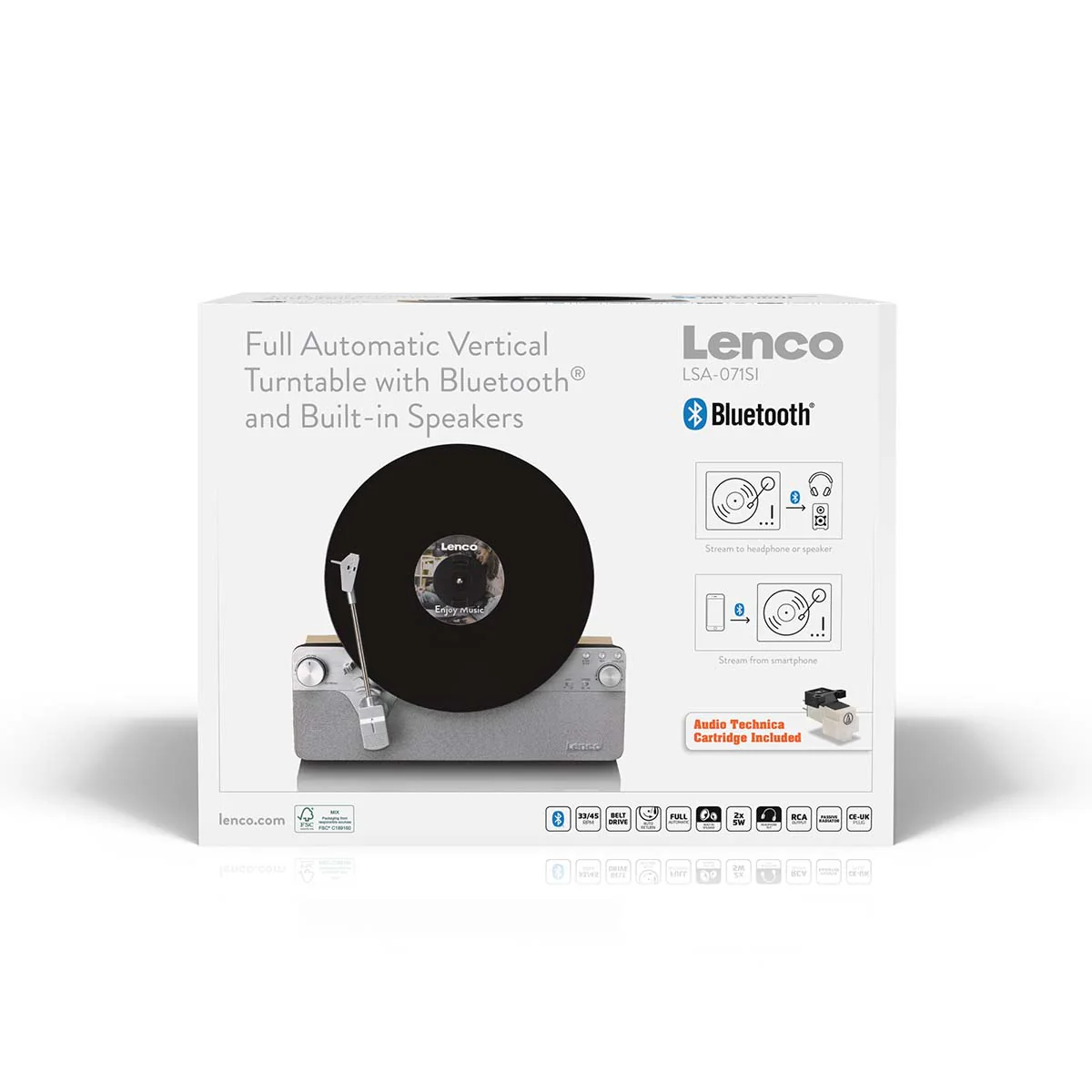 Lenco LSA-071SI - Platine vinyle verticale entièrement automatique avec haut-parleurs intégrés et Bluetooth® - Argent - Image 15