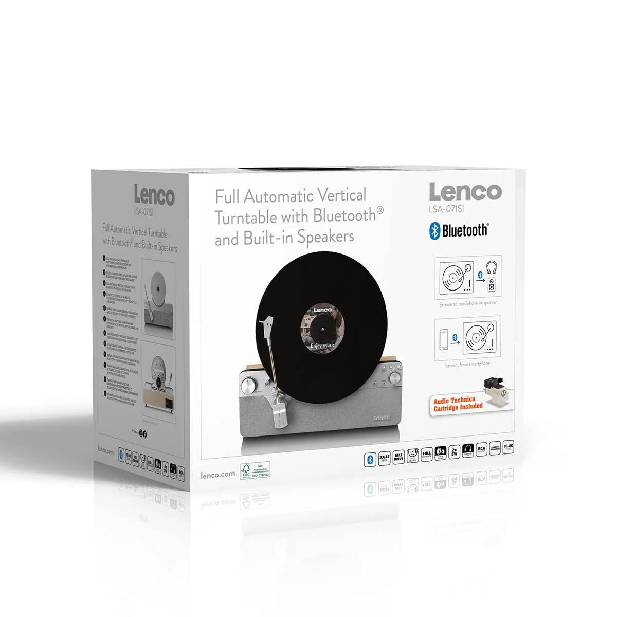 Lenco LSA-071SI - Platine vinyle verticale entièrement automatique avec haut-parleurs intégrés et Bluetooth® - Argent - Image 17