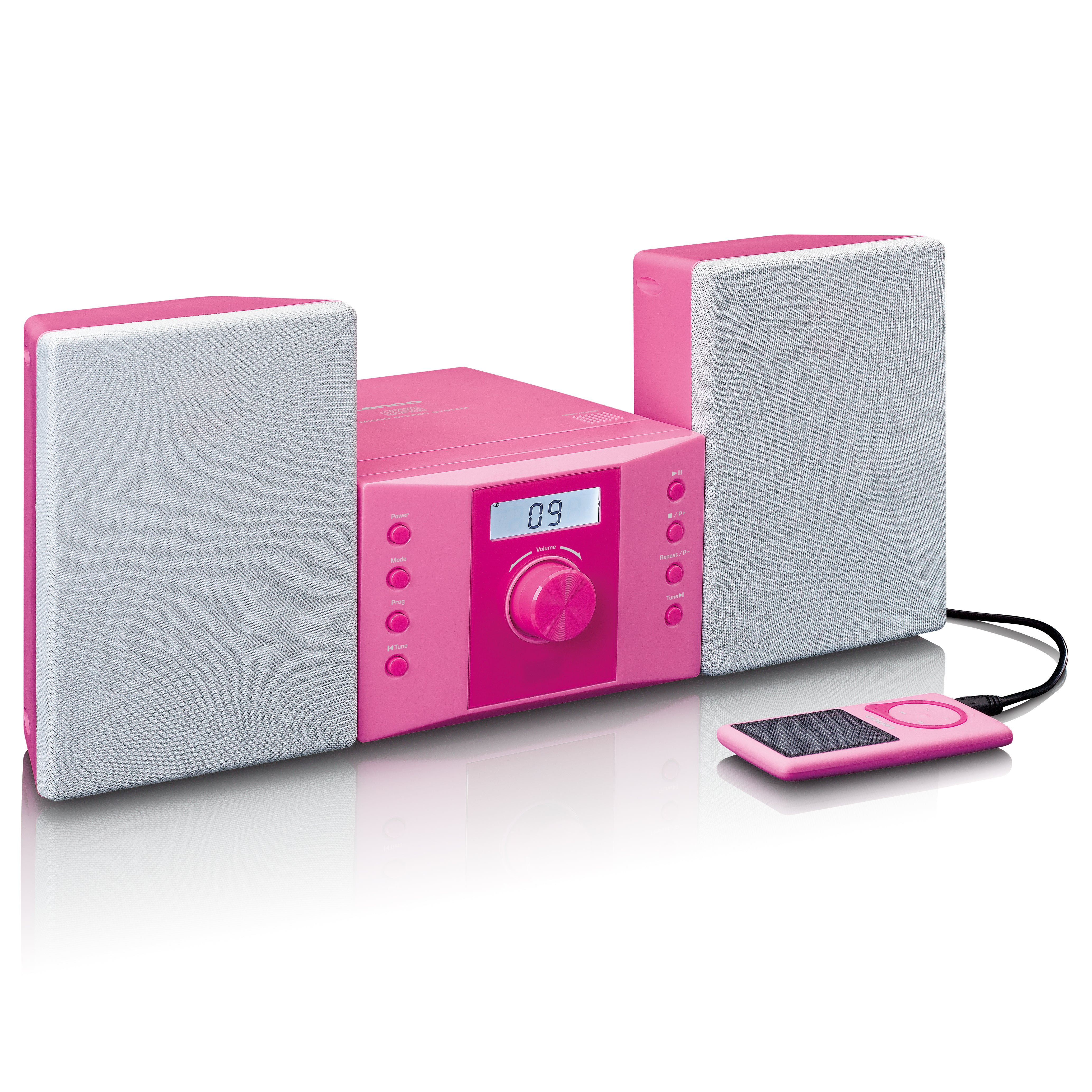 Lenco MC-013PK - Chaîne HiFi avec radio FM et lecteur CD - Rose - Image 2