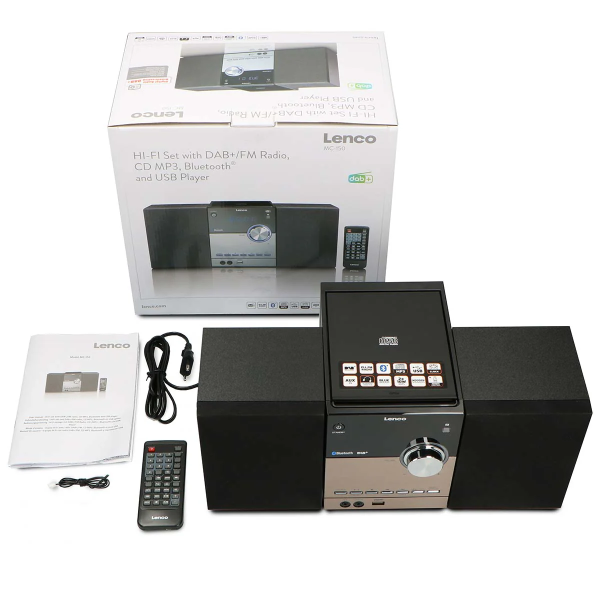 Lenco MC-150 - Chaîne stéréo avec radio DAB+/FM, lecteur CD, connexion Bluetooth® et prise USB - Noir - Image 16