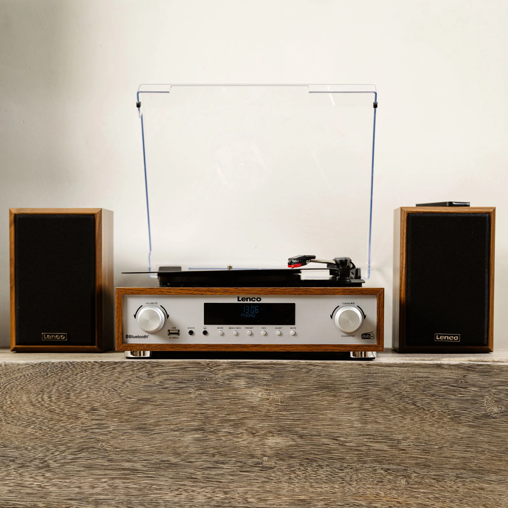Lenco MC-160WD - Ensemble stéréo HiFi avec platine vinyle, radio DAB+/FM et Bluetooth® - Bois - Image 11
