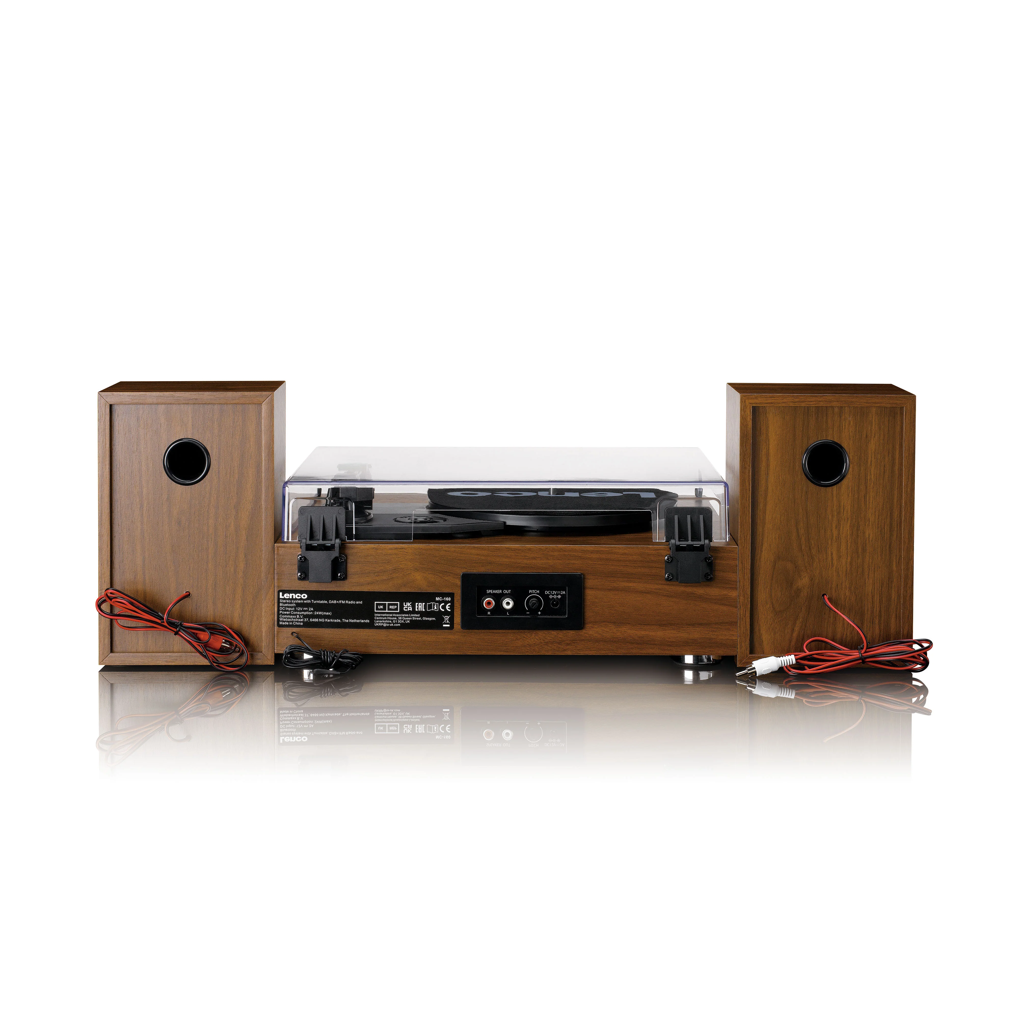 Lenco MC-160WD - Ensemble stéréo HiFi avec platine vinyle, radio DAB+/FM et Bluetooth® - Bois - Image 6