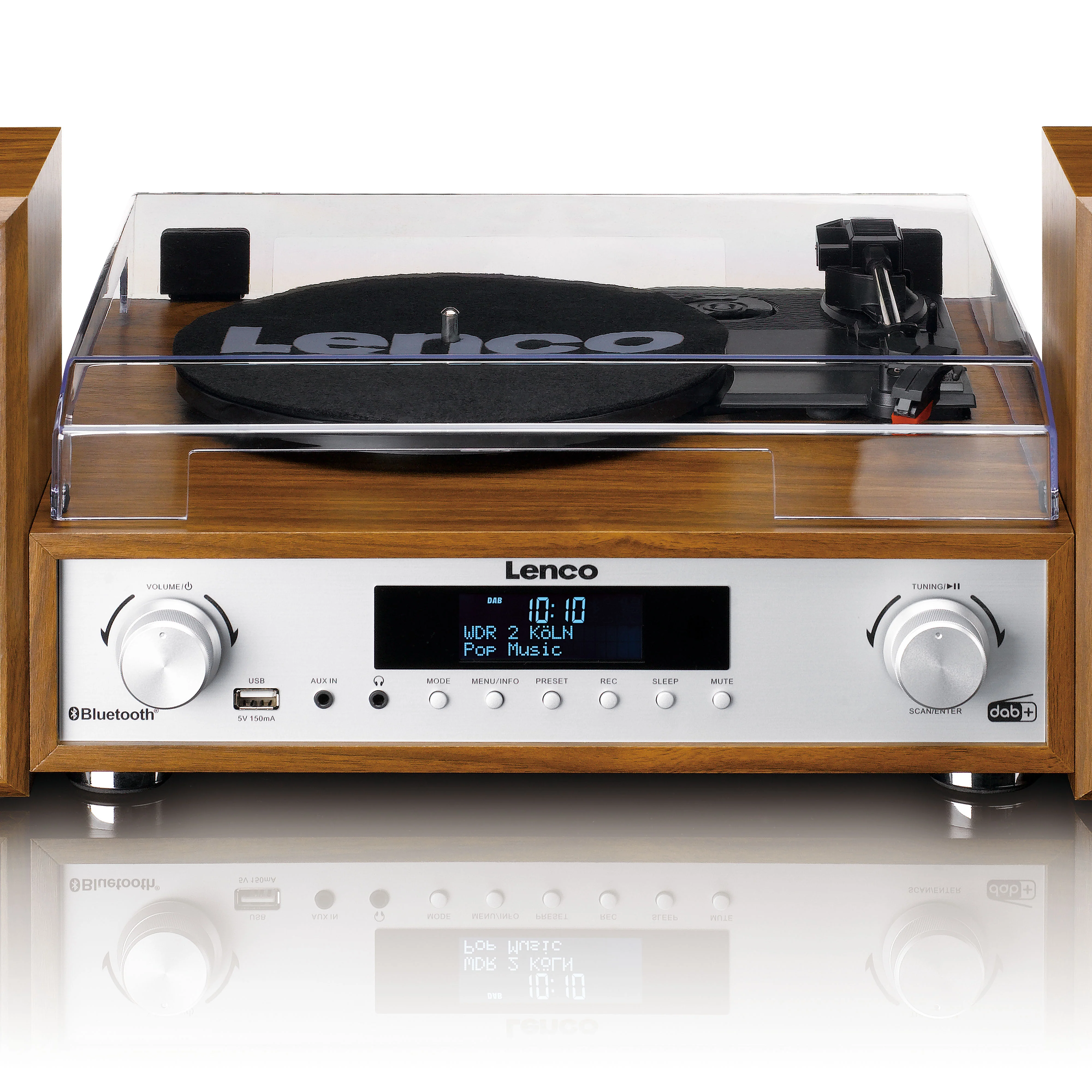 Lenco MC-160WD - Ensemble stéréo HiFi avec platine vinyle, radio DAB+/FM et Bluetooth® - Bois - Image 8