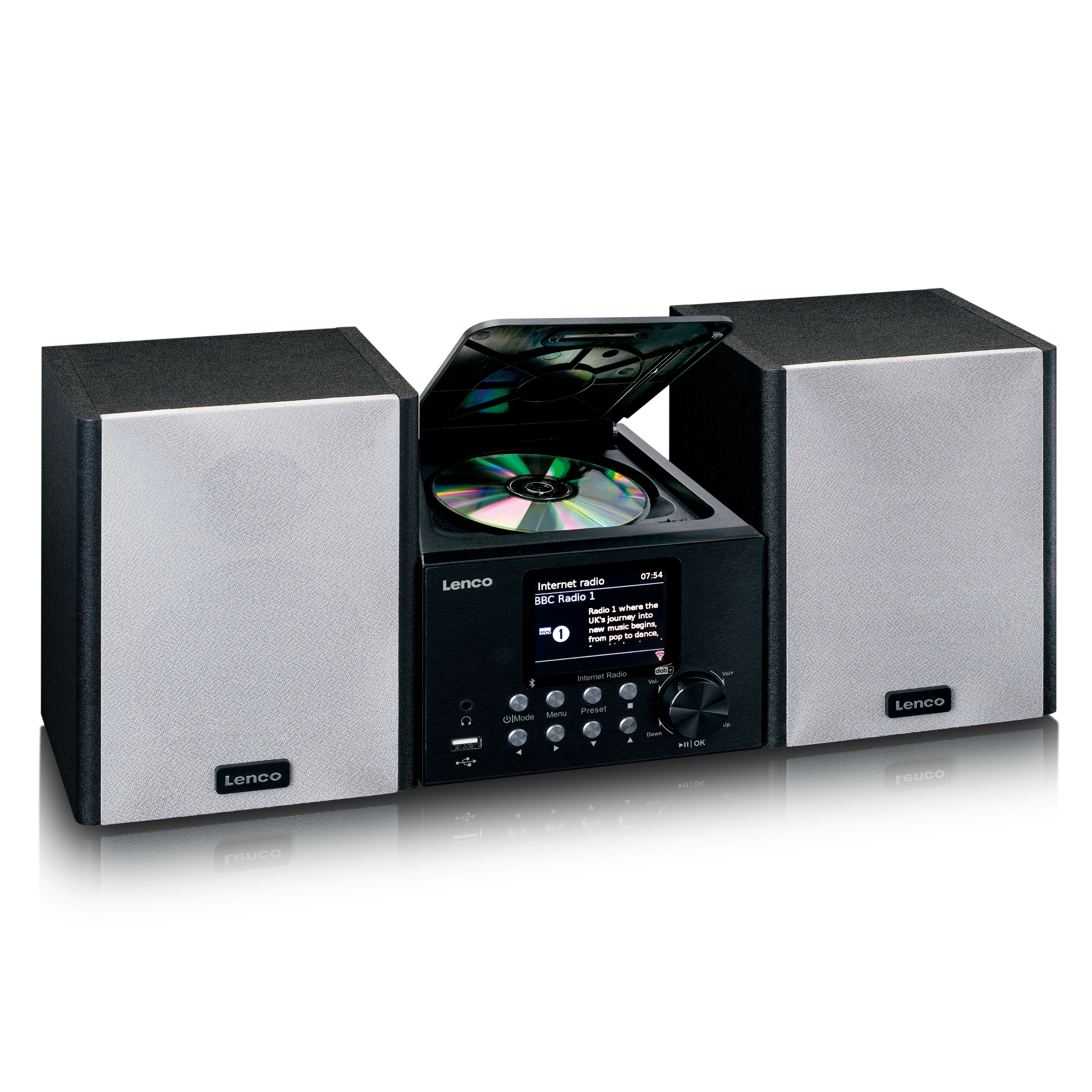 Lenco MC-250BK - Micro-chaîne avec radio intelligente, lecteur CD/USB, internet, DAB+, Bluetooth® - Noir - Image 3