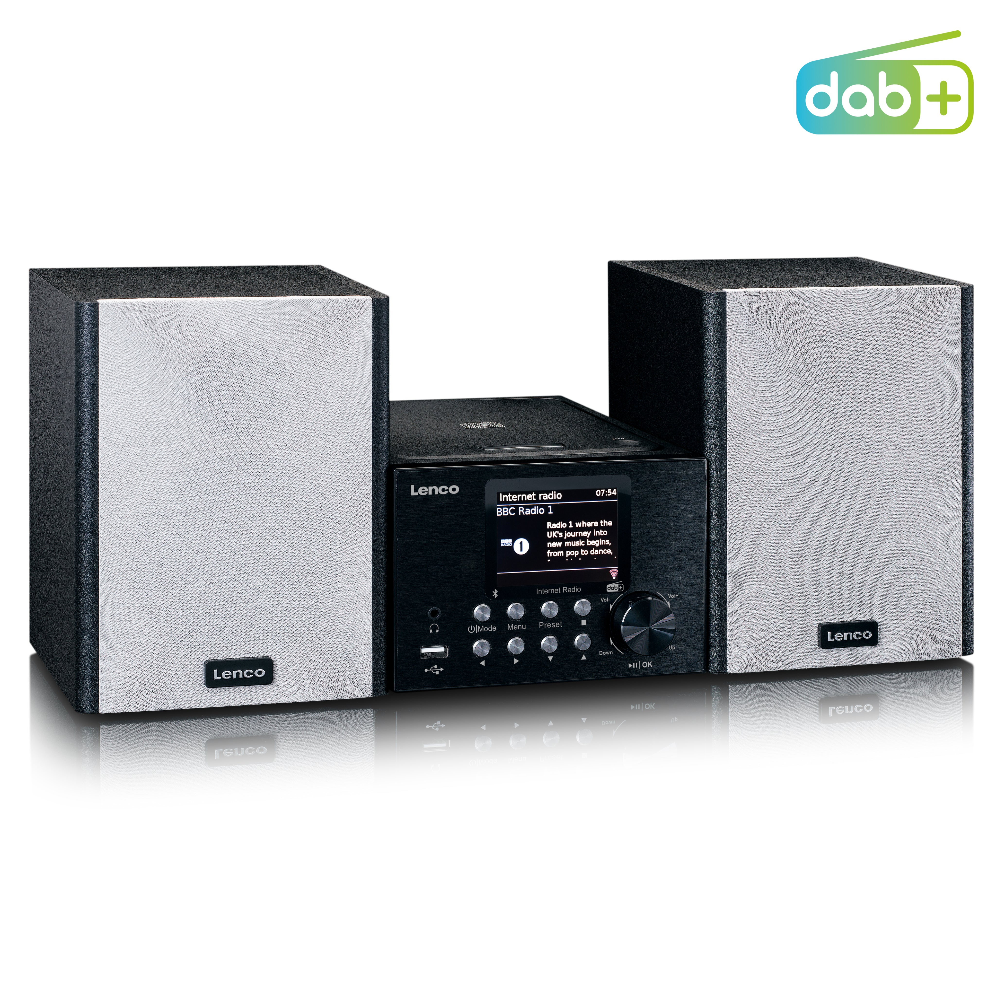 Lenco MC-250BK - Micro-chaîne avec radio intelligente, lecteur CD/USB, internet, DAB+, Bluetooth® - Noir - Image 4