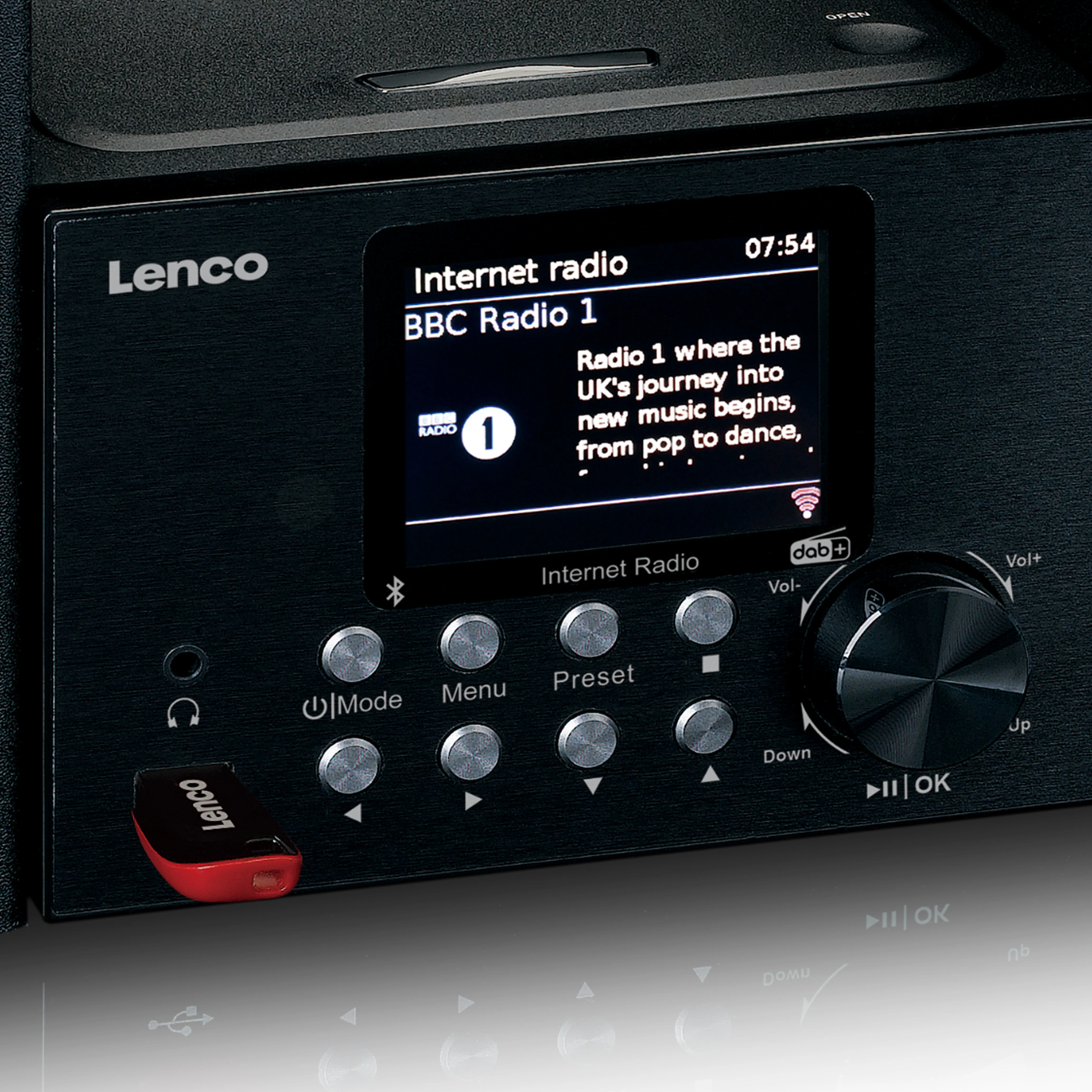 Lenco MC-250BK - Micro-chaîne avec radio intelligente, lecteur CD/USB, internet, DAB+, Bluetooth® - Noir - Image 9