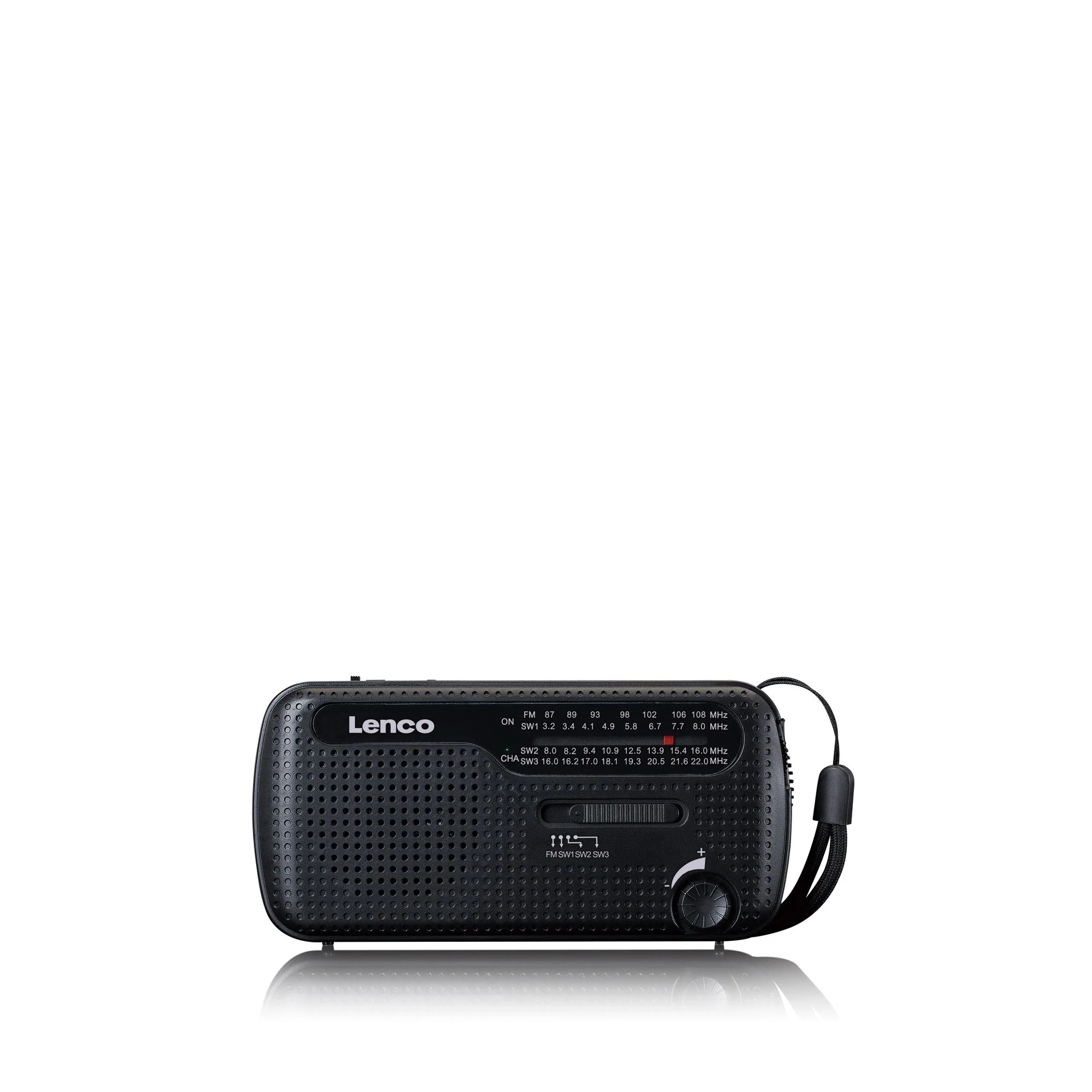 Lenco MCR-112BK - Radio d'urgence portable à manivelle, lampe de poche et banque d'alimentation en un seul appareil - Noir - Image 3