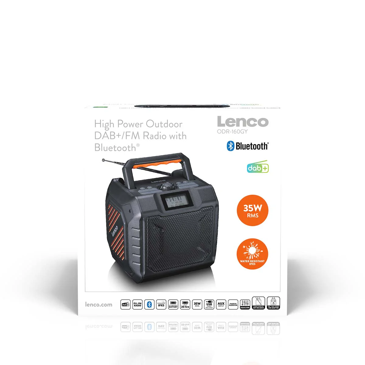 Lenco ODR-160GY - Puissante radio portable DAB+/FM pour l’extérieur avec Bluetooth® - Étanche selon IPX5 - Gris - Image 14