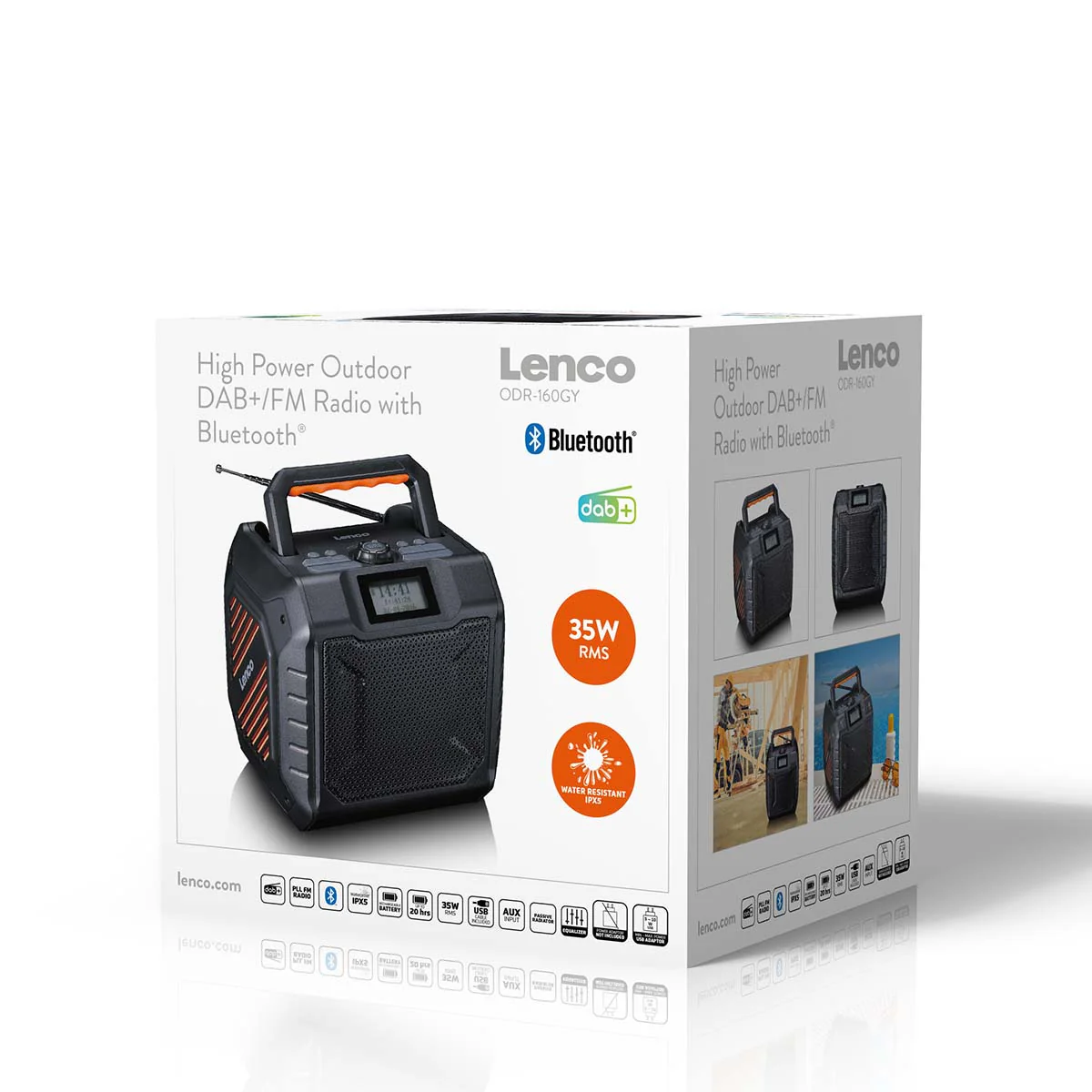 Lenco ODR-160GY - Puissante radio portable DAB+/FM pour l’extérieur avec Bluetooth® - Étanche selon IPX5 - Gris - Image 15