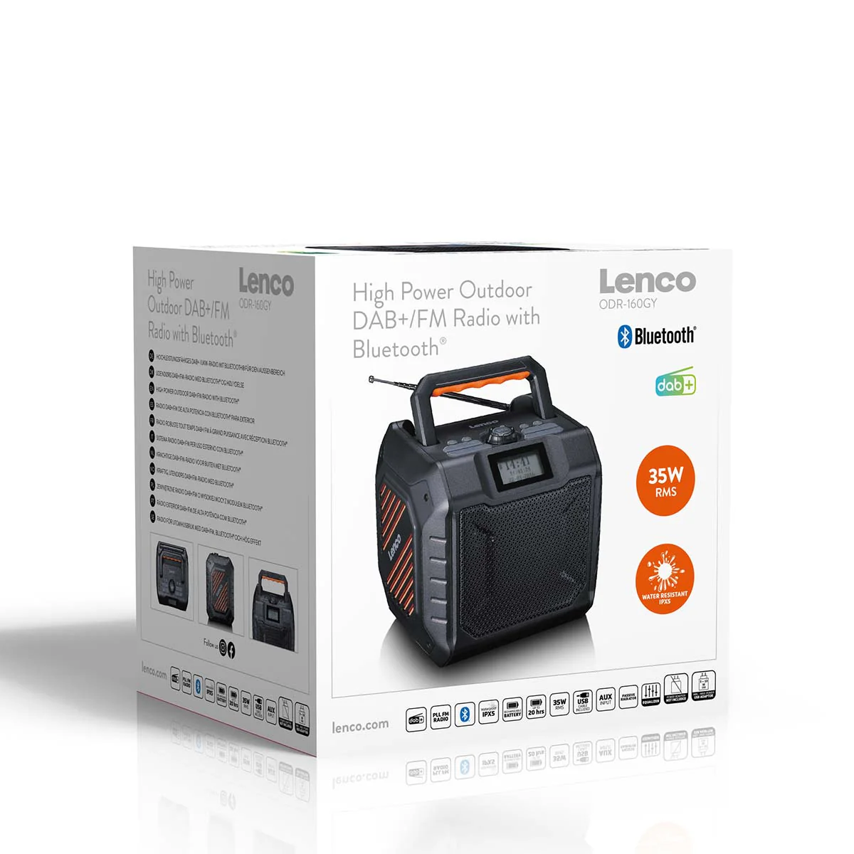 Lenco ODR-160GY - Puissante radio portable DAB+/FM pour l’extérieur avec Bluetooth® - Étanche selon IPX5 - Gris - Image 16