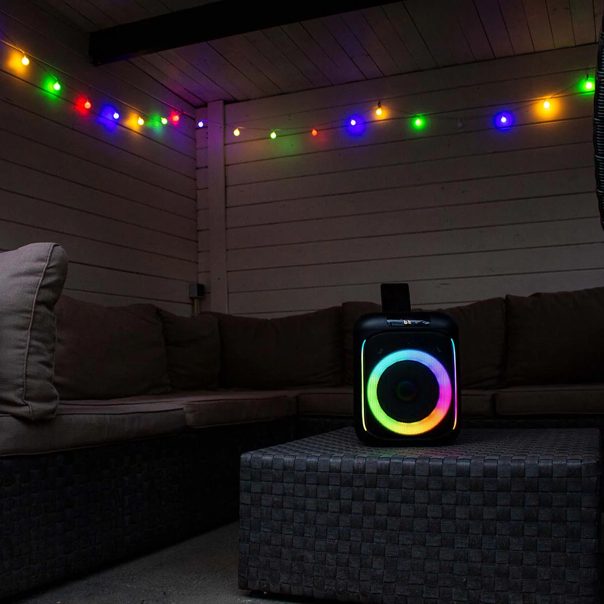 Lenco PA-101BK - Enceinte Bluetooth avec effets lumineux LED - 100W RMS, USB, autonomie de batterie de 14 heures - Noir - Image 17