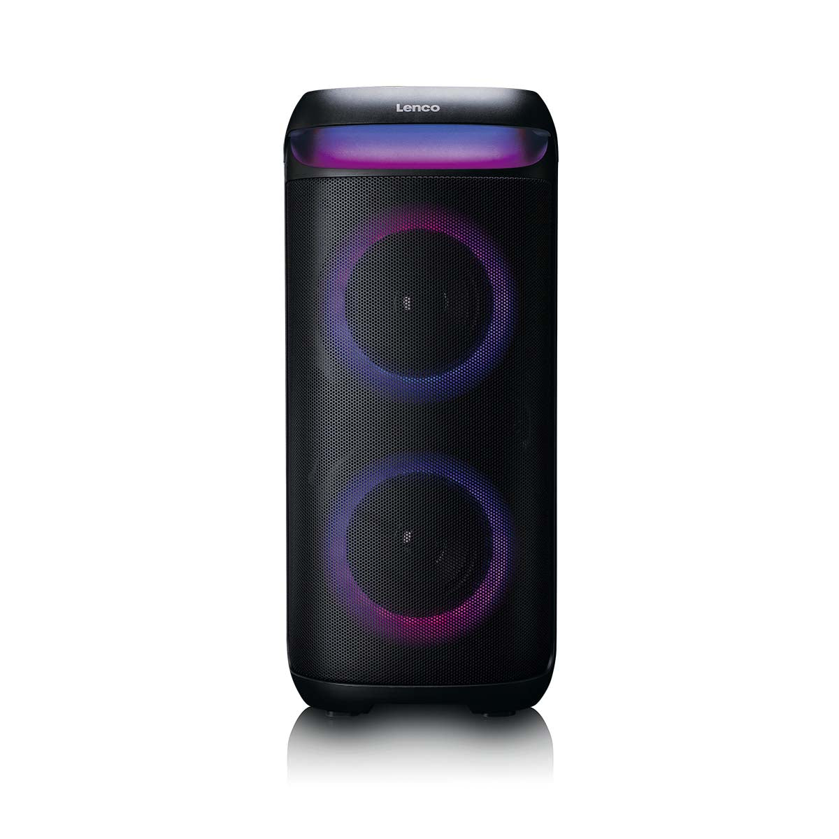 Lenco PA-210BK - Enceinte de soirée Bluetooth® avec effets lumineux LED - Puissance de sortie 100 W, TWS, USB, jusqu'à 12 heures d'autonomie - Noir - Image 4