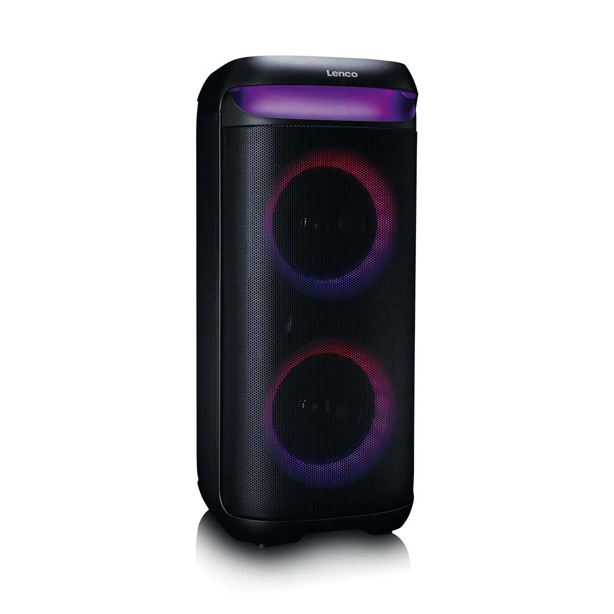 Lenco PA-210BK - Enceinte de soirée Bluetooth® avec effets lumineux LED - Puissance de sortie 100 W, TWS, USB, jusqu'à 12 heures d'autonomie - Noir - Image 8