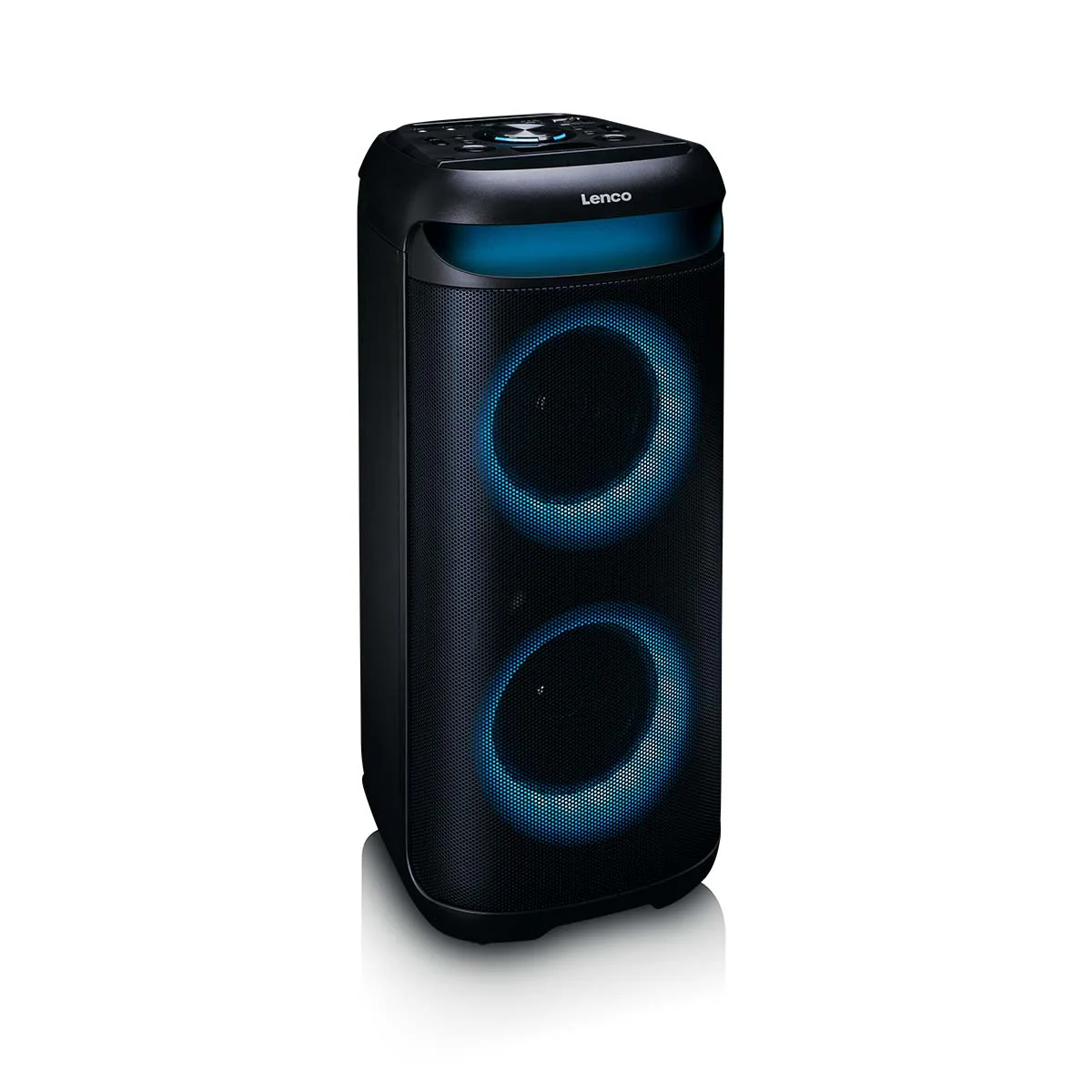 Lenco PA-210BK - Enceinte de soirée Bluetooth® avec effets lumineux LED - Puissance de sortie 100 W, TWS, USB, jusqu'à 12 heures d'autonomie - Noir - Image 9