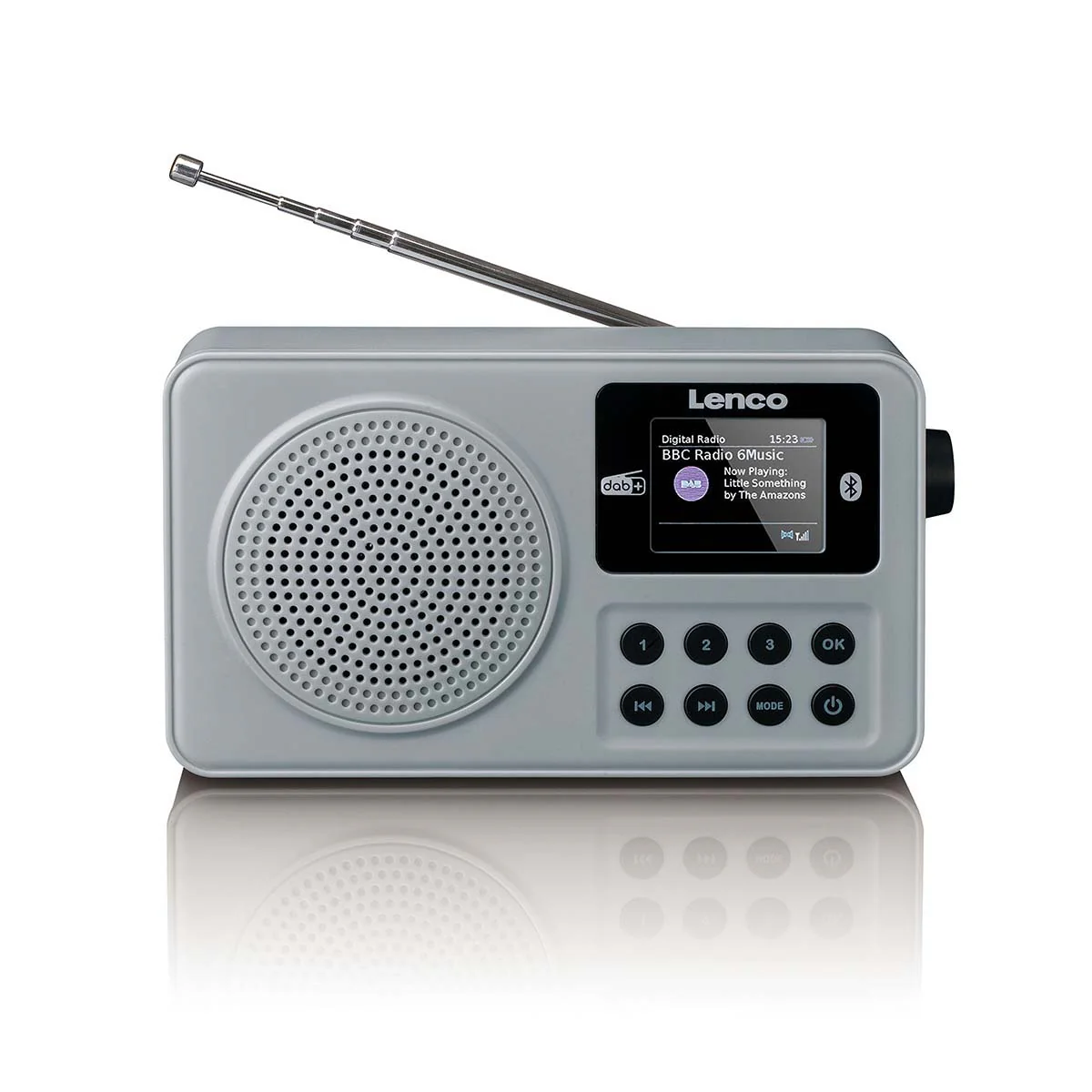 LENCO PDR-034GY - Radio portable DAB+/FM avec Bluetooth® et batterie rechargeable - Gris