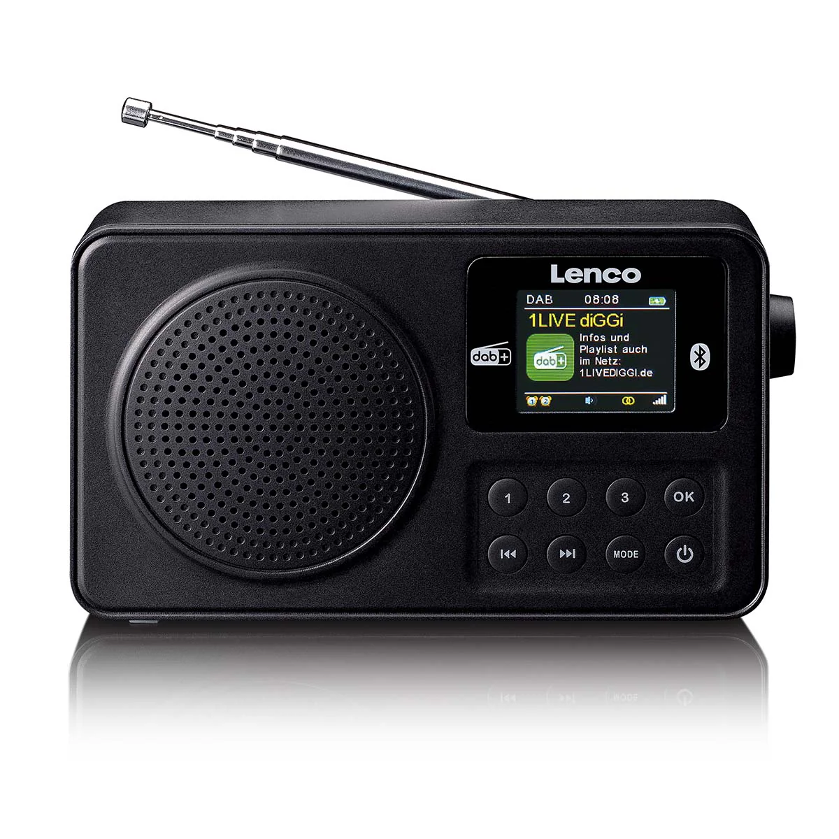 Lenco PDR-033BK - Radio portable DAB+/FM avec Bluetooth® et batterie rechargeable - Noir - Image 3