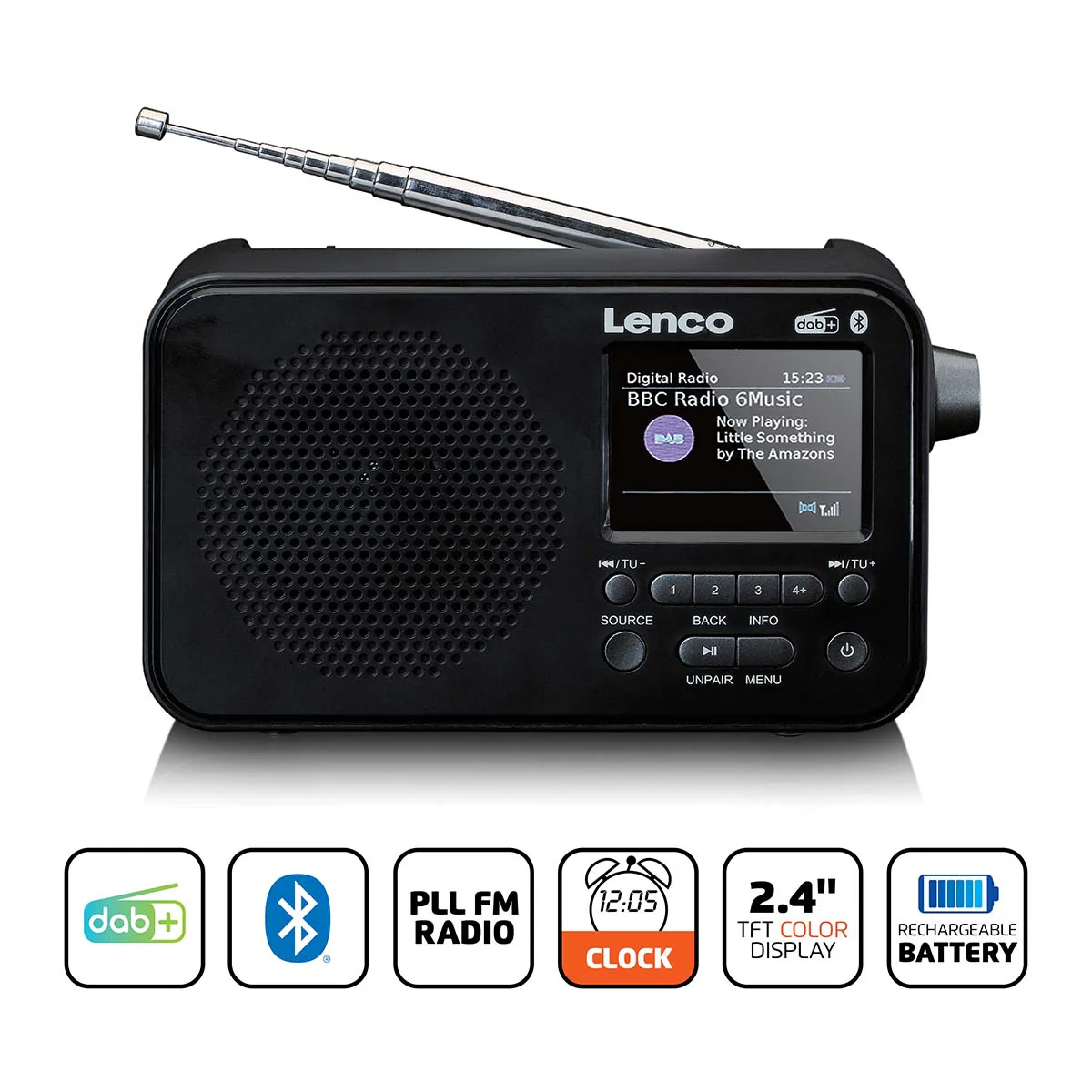 Lenco PDR-036BK - Radio DAB+/FM avec Bluetooth® - Noir - Image 7