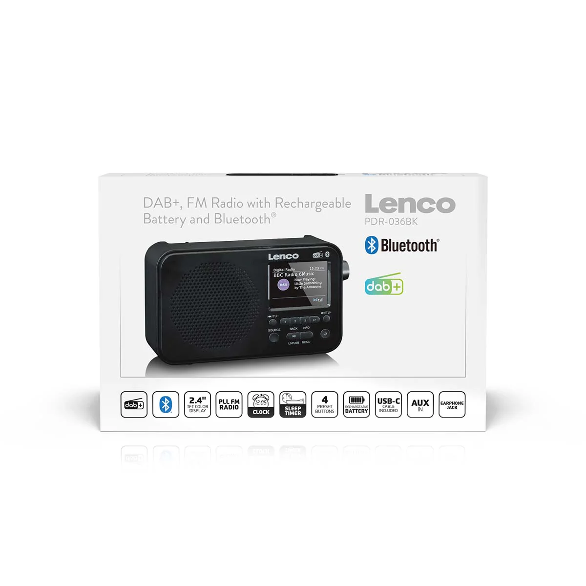 Lenco PDR-036BK - Radio DAB+/FM avec Bluetooth® - Noir - Image 8