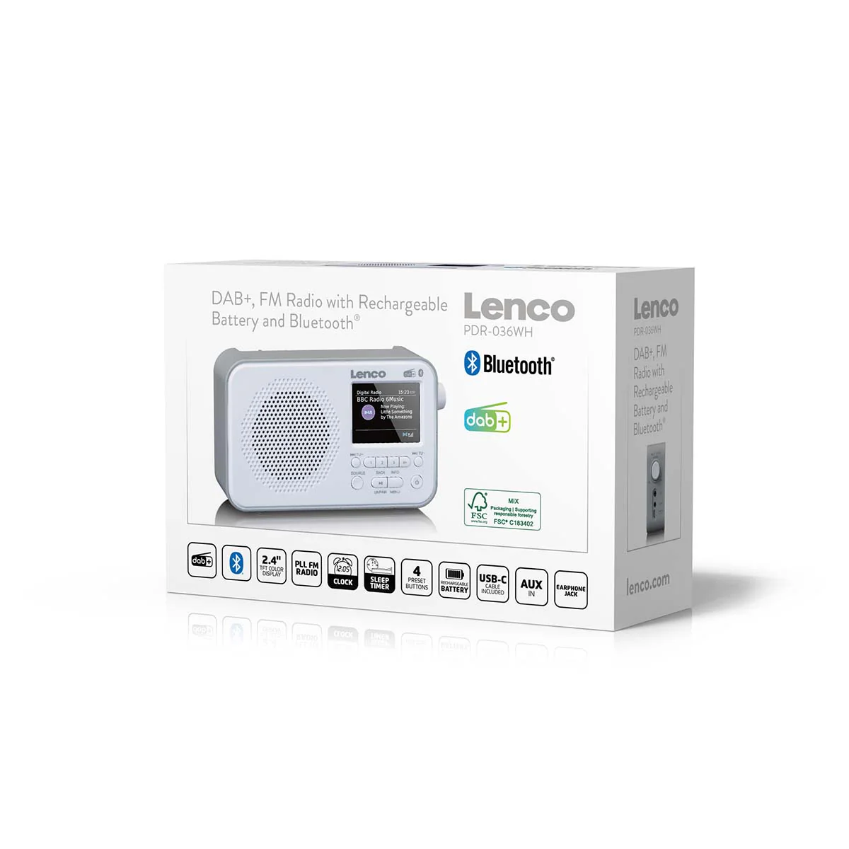 Lenco PDR-036WH - Radio DAB+/FM avec Bluetooth® - Blanc - Image 9