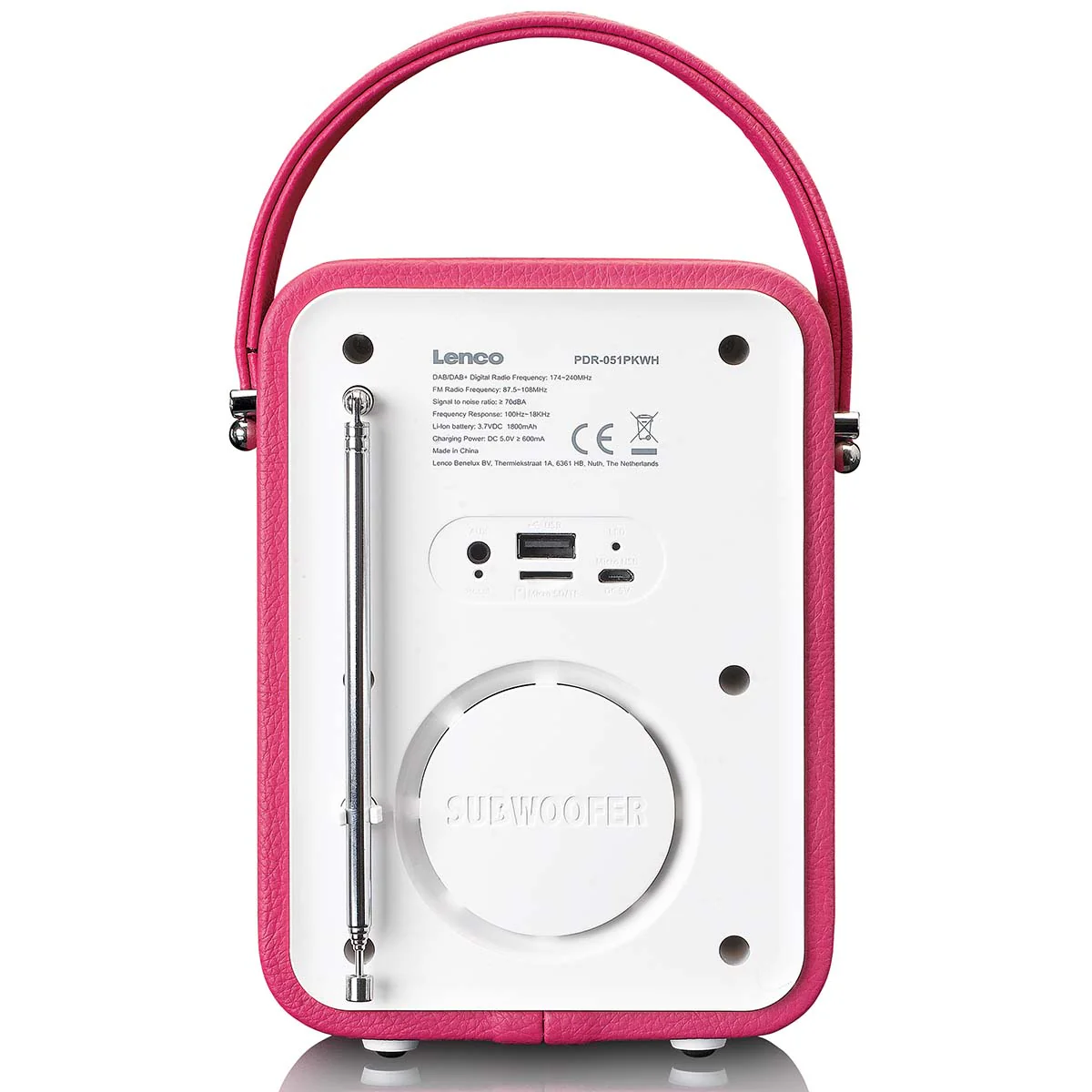 Lenco PDR-051PKWH - Radio DAB+/ FM avec Bluetooth® - Rose - Image 4