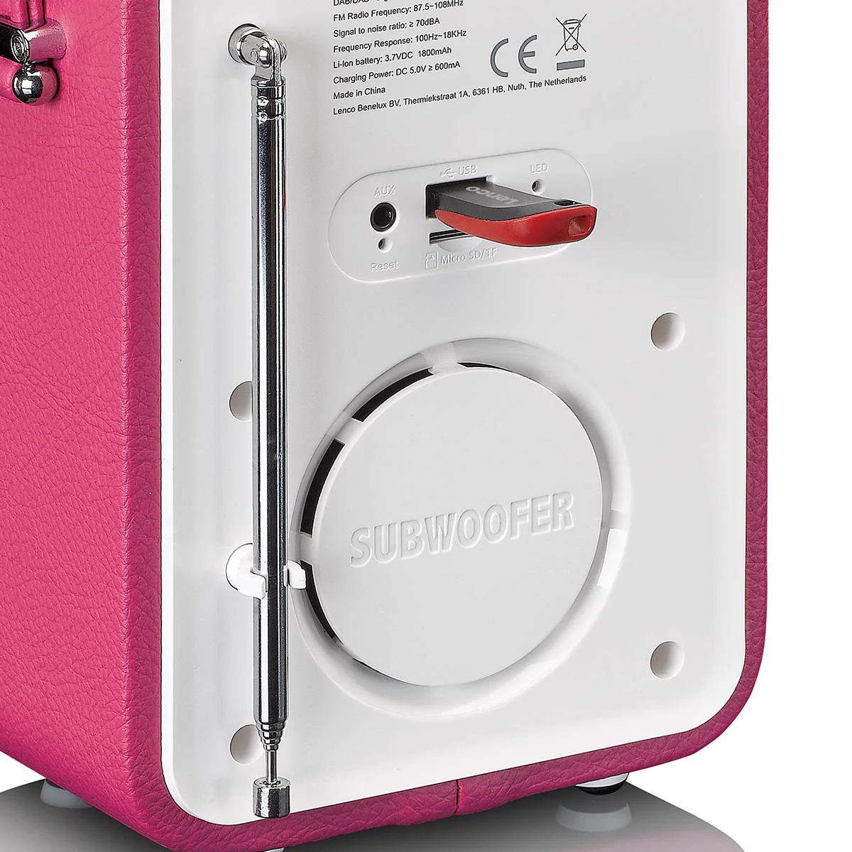 Lenco PDR-051PKWH - Radio DAB+/ FM avec Bluetooth® - Rose - Image 8
