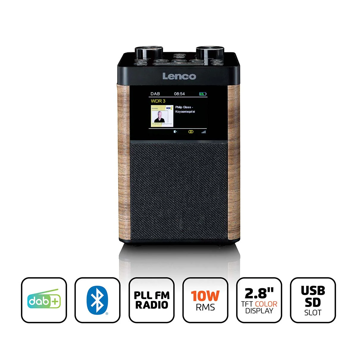 Lenco PDR-060WD - Radio portable DAB+/FM Bluetooth, haut-parleur 10W, batterie 14H - Noir - Image 13