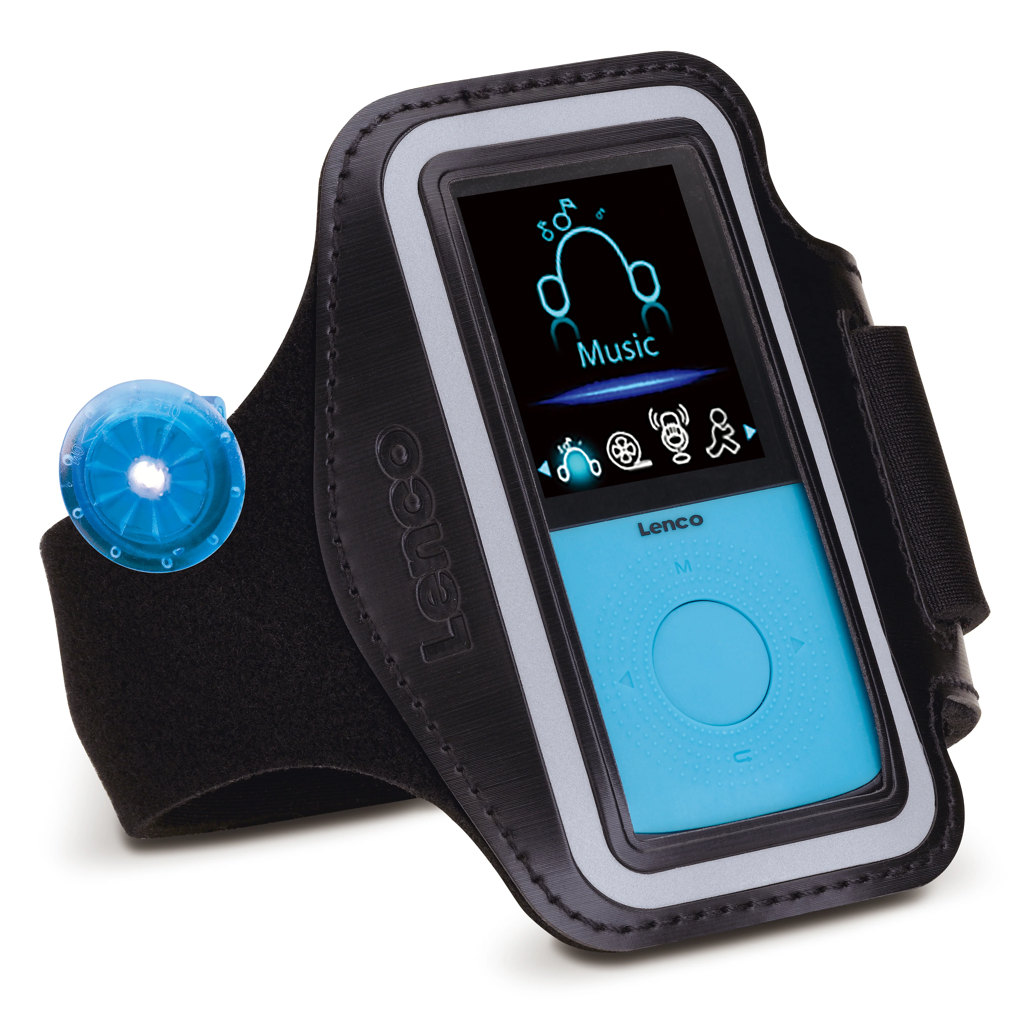 Lenco PODO-153BU - Lecteur MP3 de sport avec podomètre, oreillettes de sport et brassard de sport - Bleu - Image 4