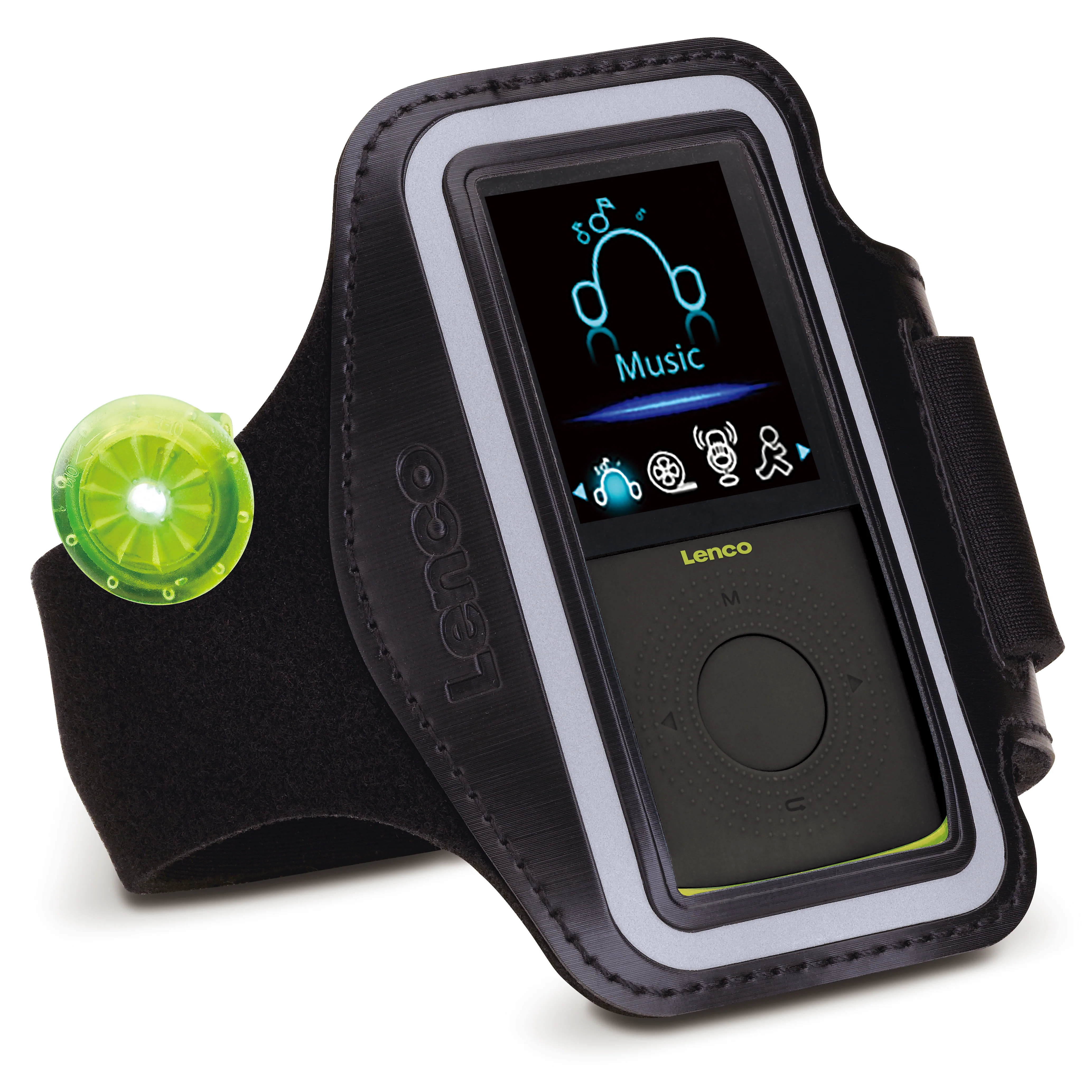 Lenco PODO-153LM - Lecteur MP3 de sport avec podomètre, oreillettes de sport et brassard de sport - Vert - Image 4
