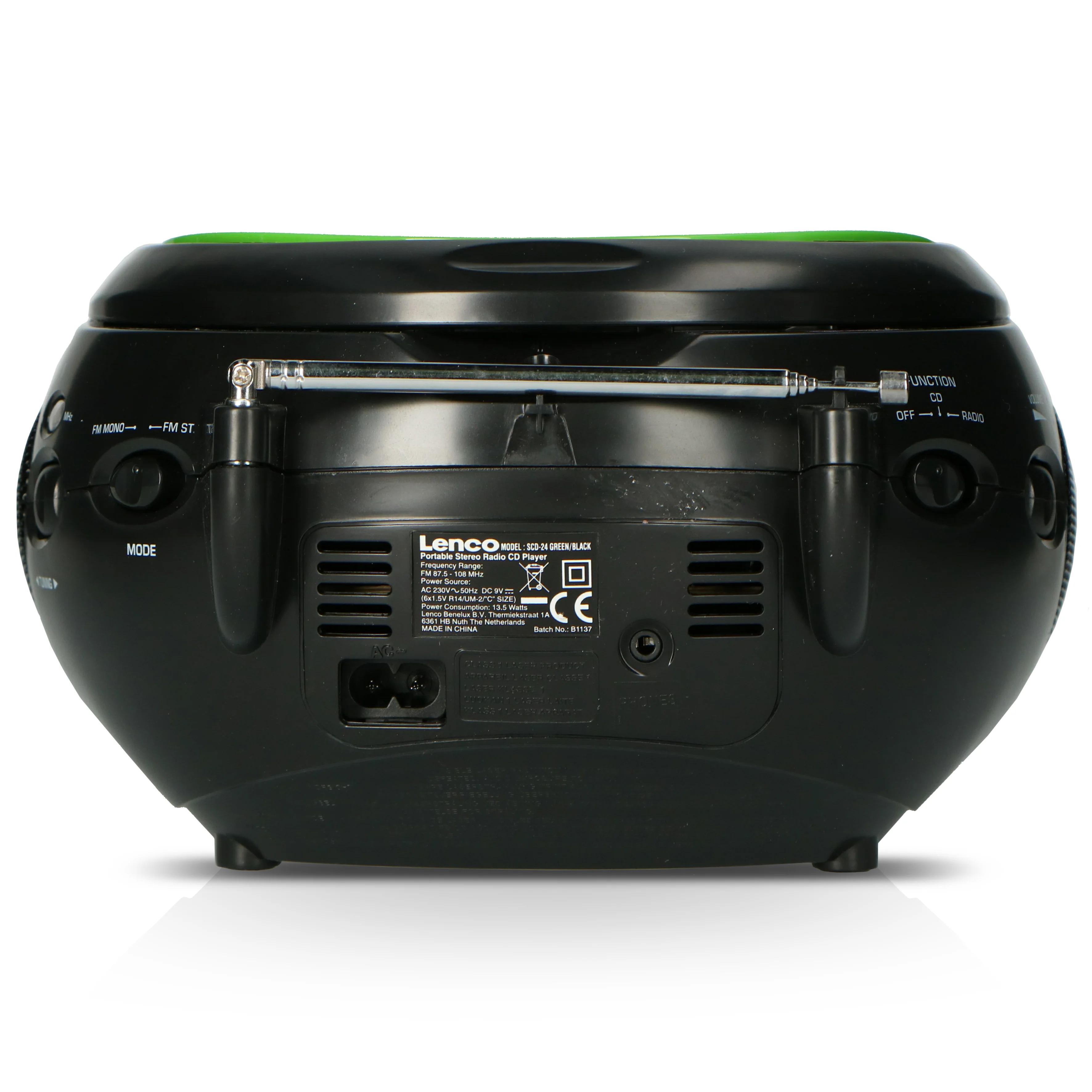 Lenco SCD-24 Green/Black - Radio portable avec lecteur CD - Vert/noir - Image 8