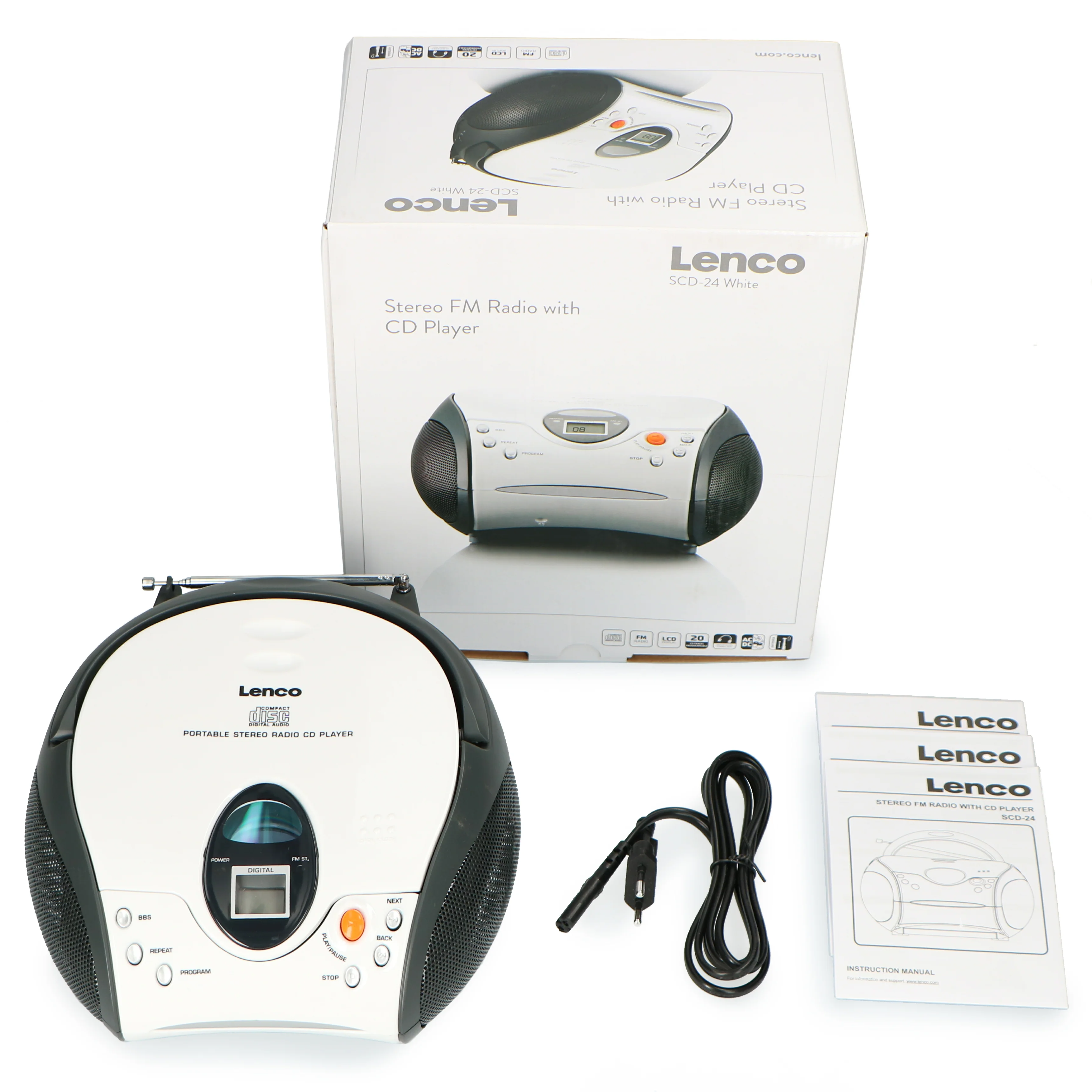Lenco SCD-24 white - Radio portable avec lecteur CD - Blanc - Image 13