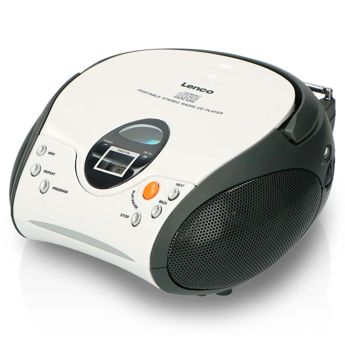 Lenco SCD-24 white - Radio portable avec lecteur CD - Blanc - Image 6
