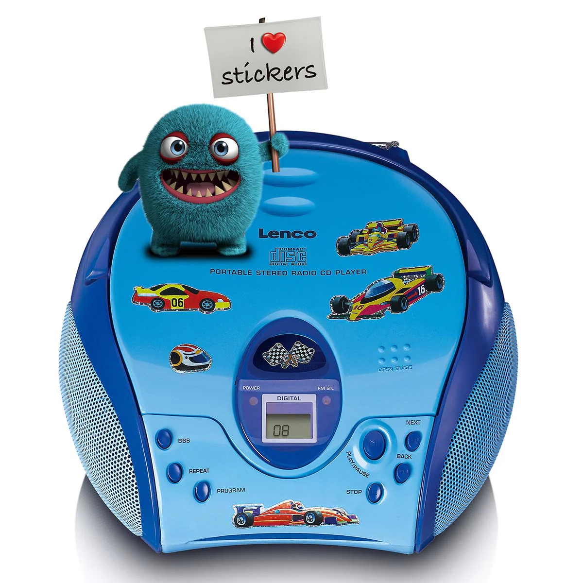 Lenco SCD-24BU kids - Radio portable avec lecteur CD - Bleu - Image 4