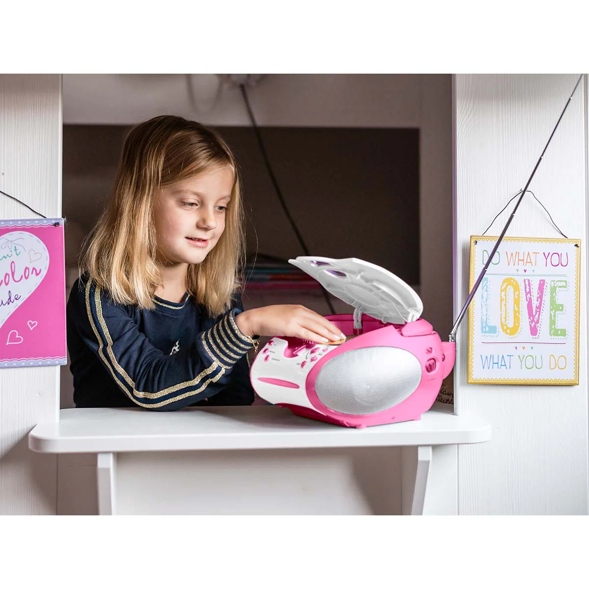 Lenco SCD-24PK kids - Radio portable avec lecteur CD - Rose - Image 10