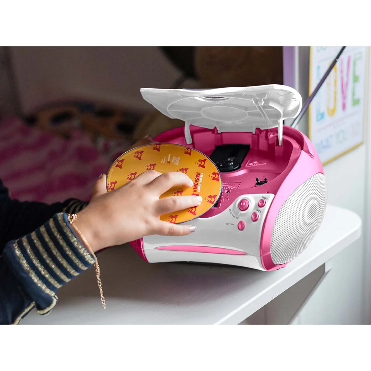 Lenco SCD-24PK kids - Radio portable avec lecteur CD - Rose - Image 11