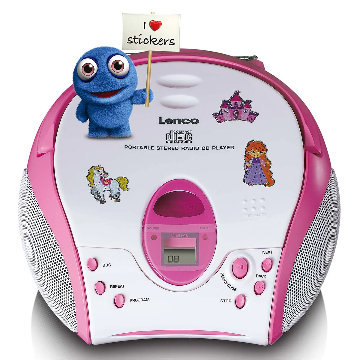 Lenco SCD-24PK kids - Radio portable avec lecteur CD - Rose - Image 3