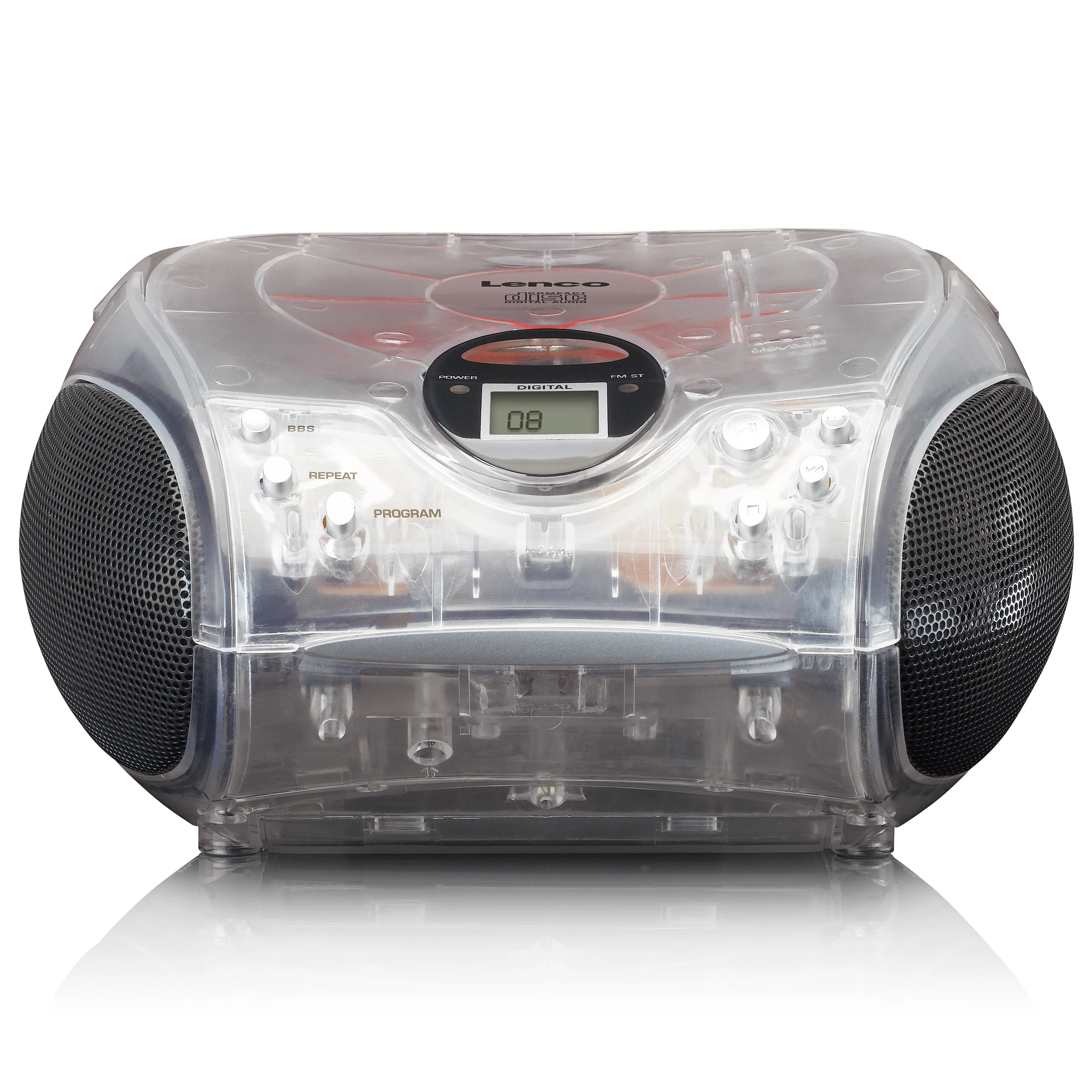 Lenco SCD-24TR - Radio portable avec lecteur CD - Transparent - Image 4