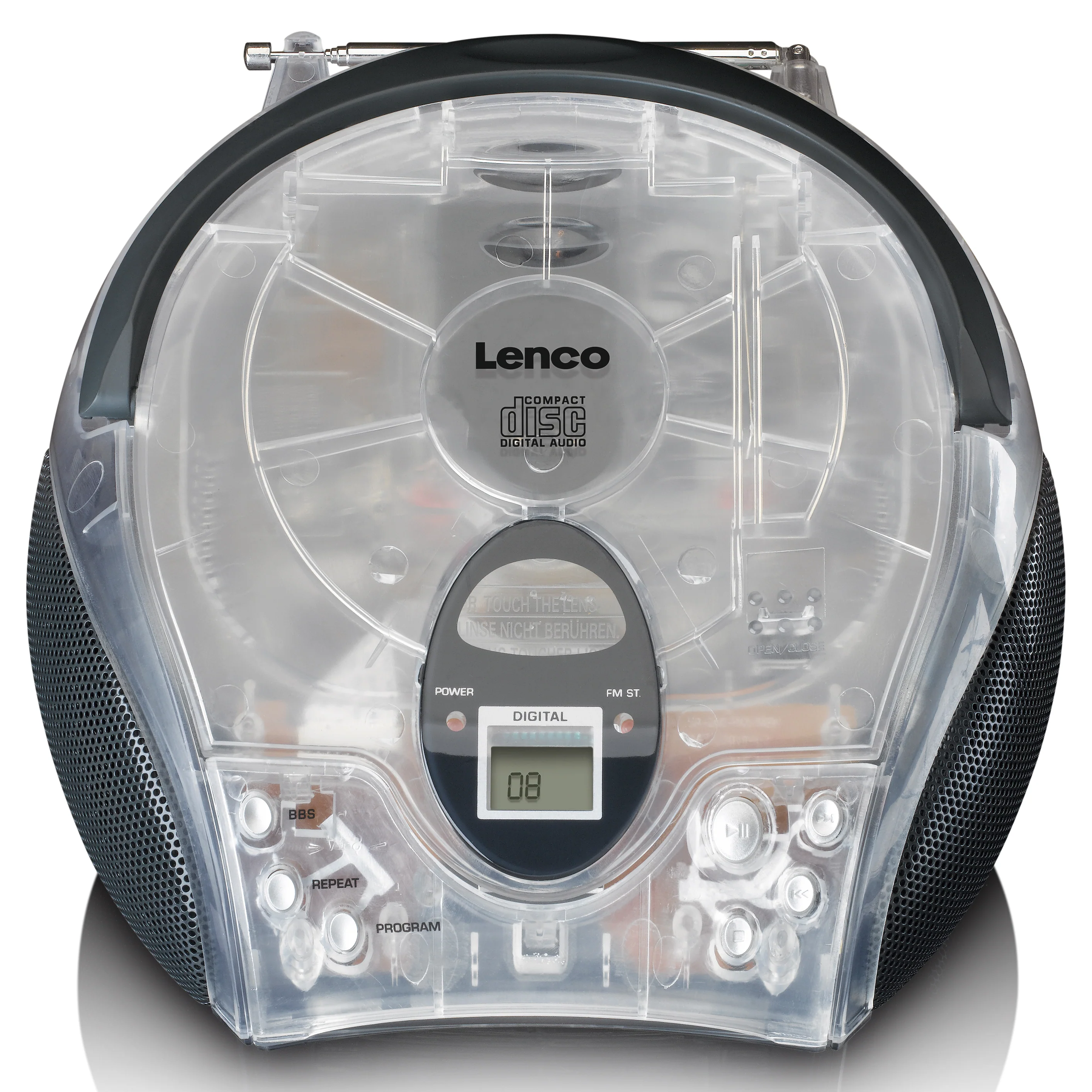 Lenco SCD-24TR - Radio portable avec lecteur CD - Transparent - Image 5